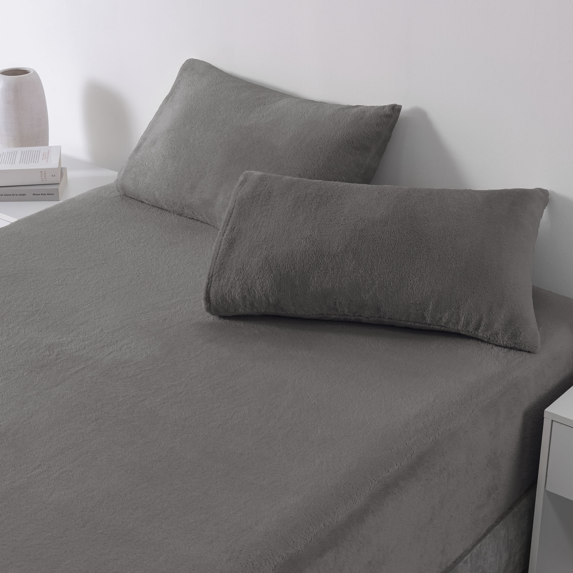 VIANNEY Sábana De Cajón Súper Calientita Con Textura De Cobertor Siberia Alpes Gris