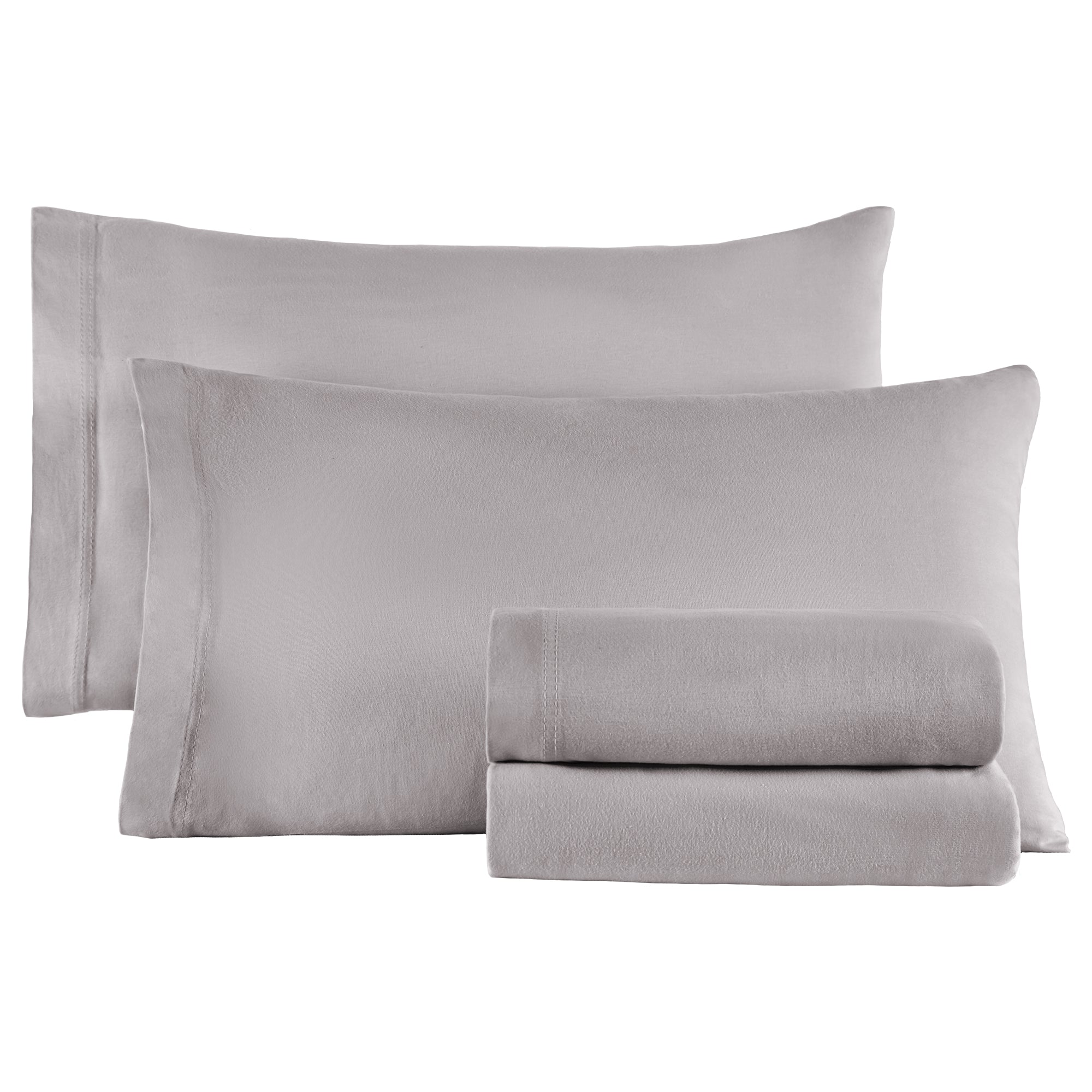 VIANNEY Juego De Sábanas Frescas Con Tejido De Camiseta 100% Algodón Gris Glacial