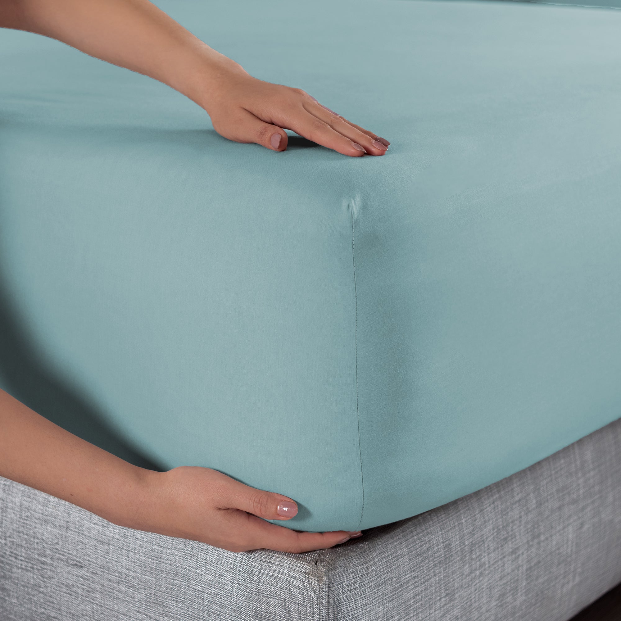 VIANNEY Juego De Sábanas Frescas 100% Algodón Cabos Menta