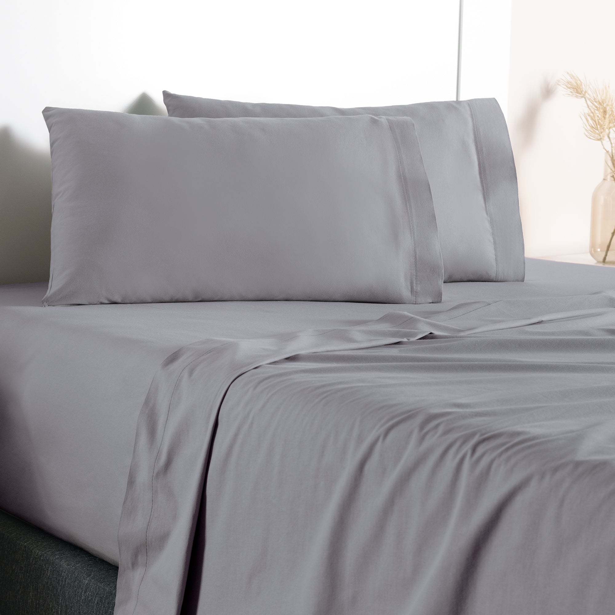 VIANNEY Juego De Sábanas Frescas 100% Algodón Cabos Gris Neutral