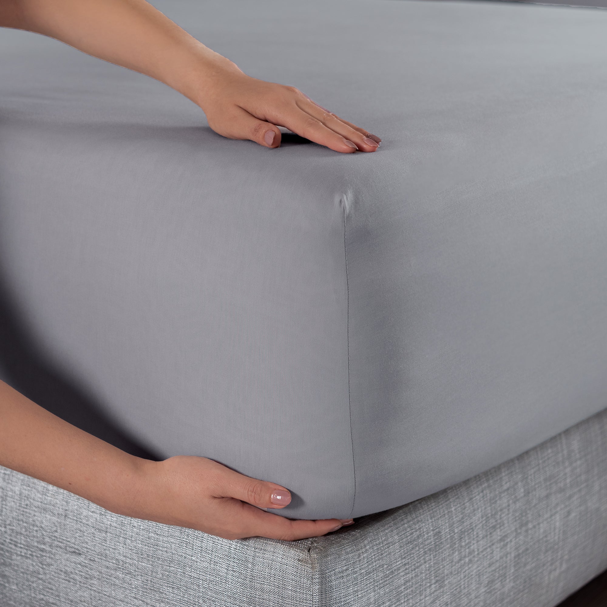 VIANNEY Juego De Sábanas Frescas 100% Algodón Cabos Gris Neutral