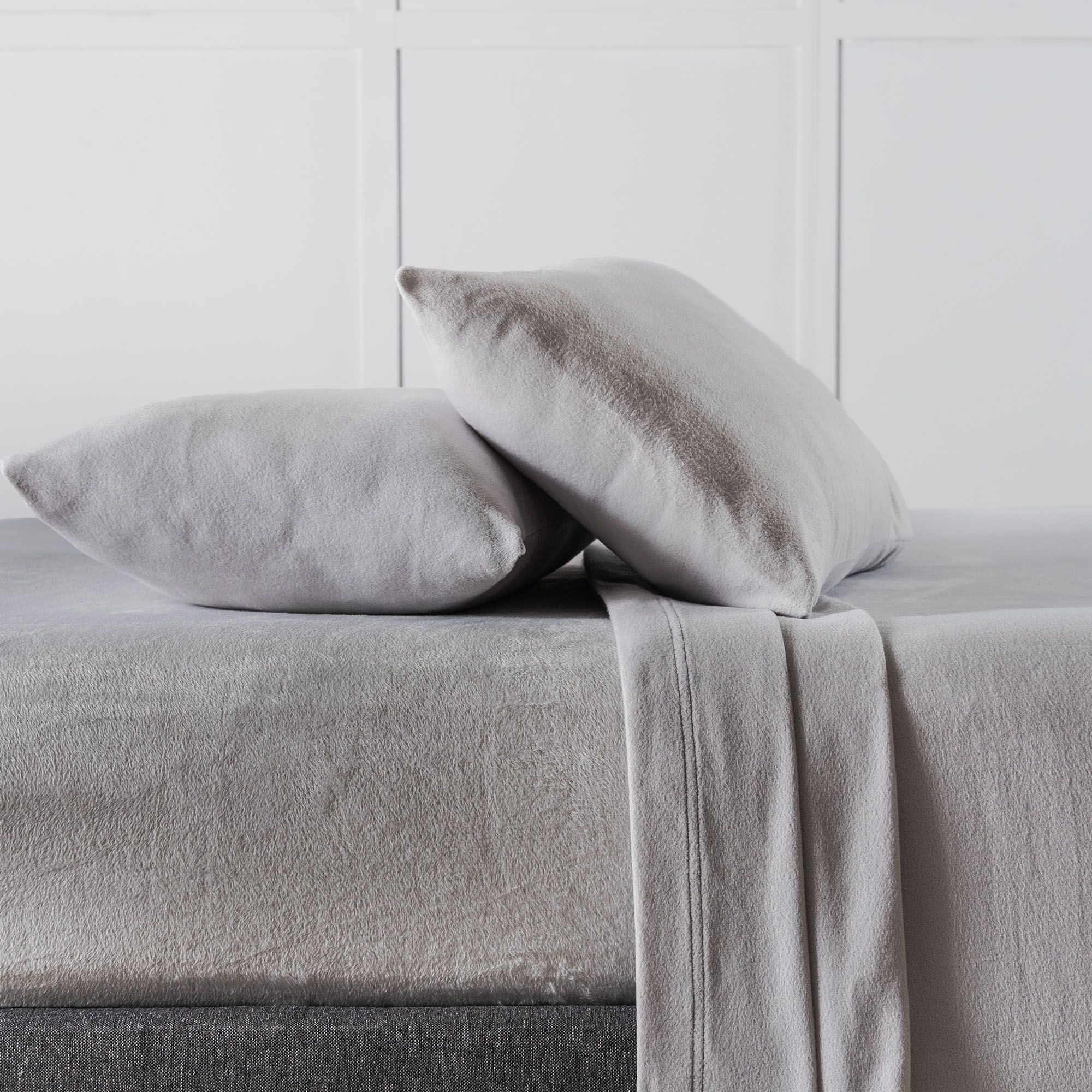 VIANNEY Juego De Sábanas De Polar Calientitas Con Textura Súper Suave Gris