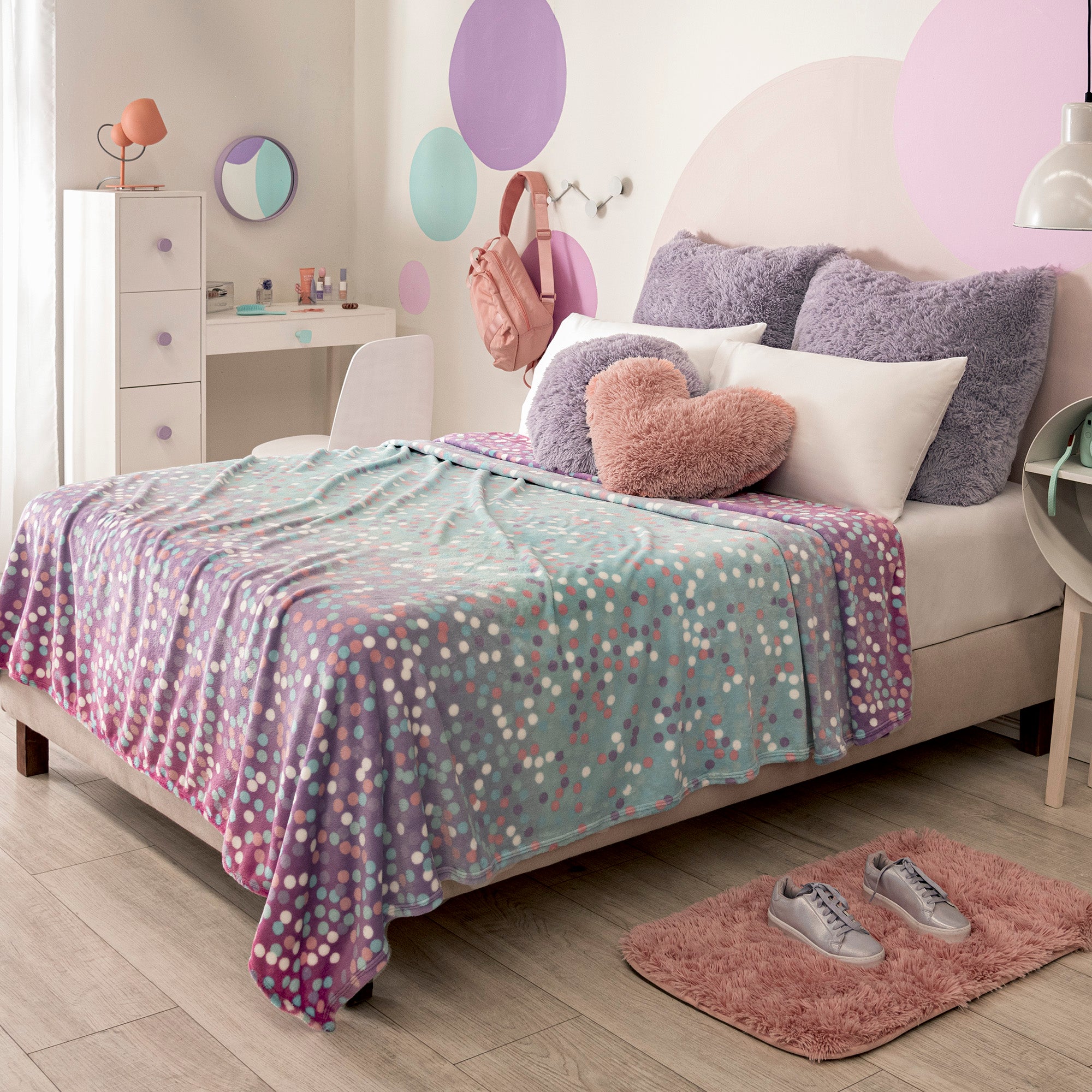 VIANNEY Cobertor Ligero Estampado Súper Suave Colors