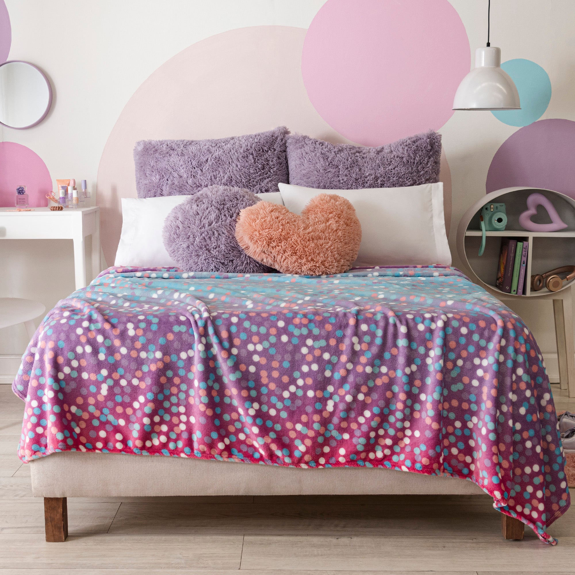 VIANNEY Cobertor Ligero Estampado Súper Suave Colors