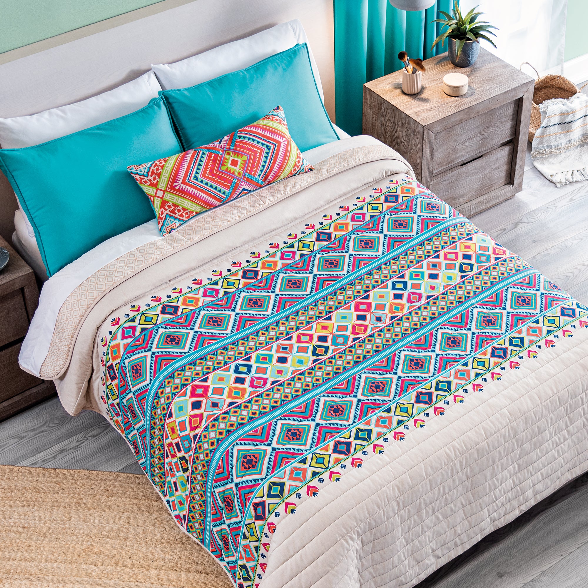 VIANNEY Juego De Edredón Ultradelgado Doble Vista Con Fundas y Cojín Dilar