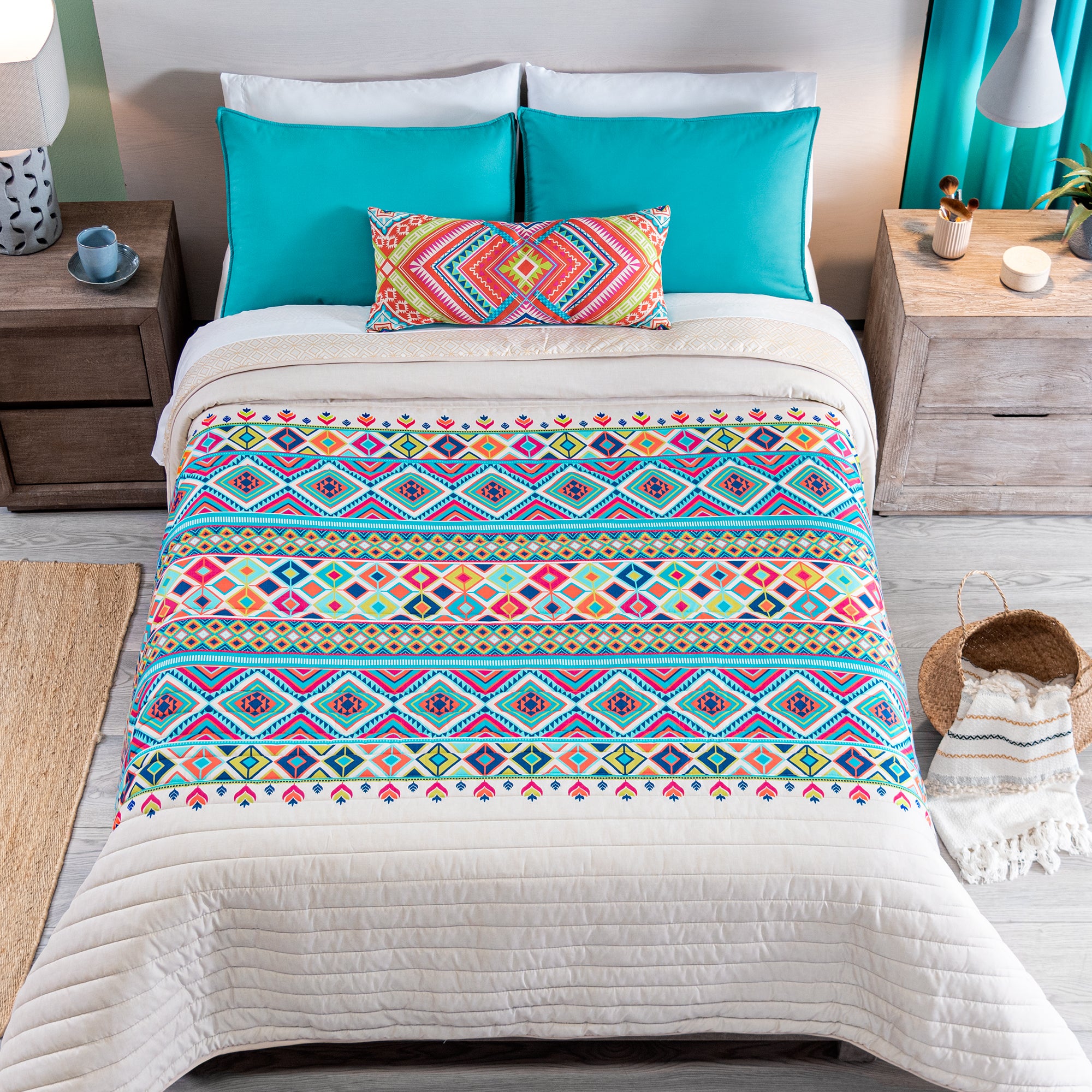 VIANNEY Juego De Edredón Ultradelgado Doble Vista Con Fundas y Cojín Dilar