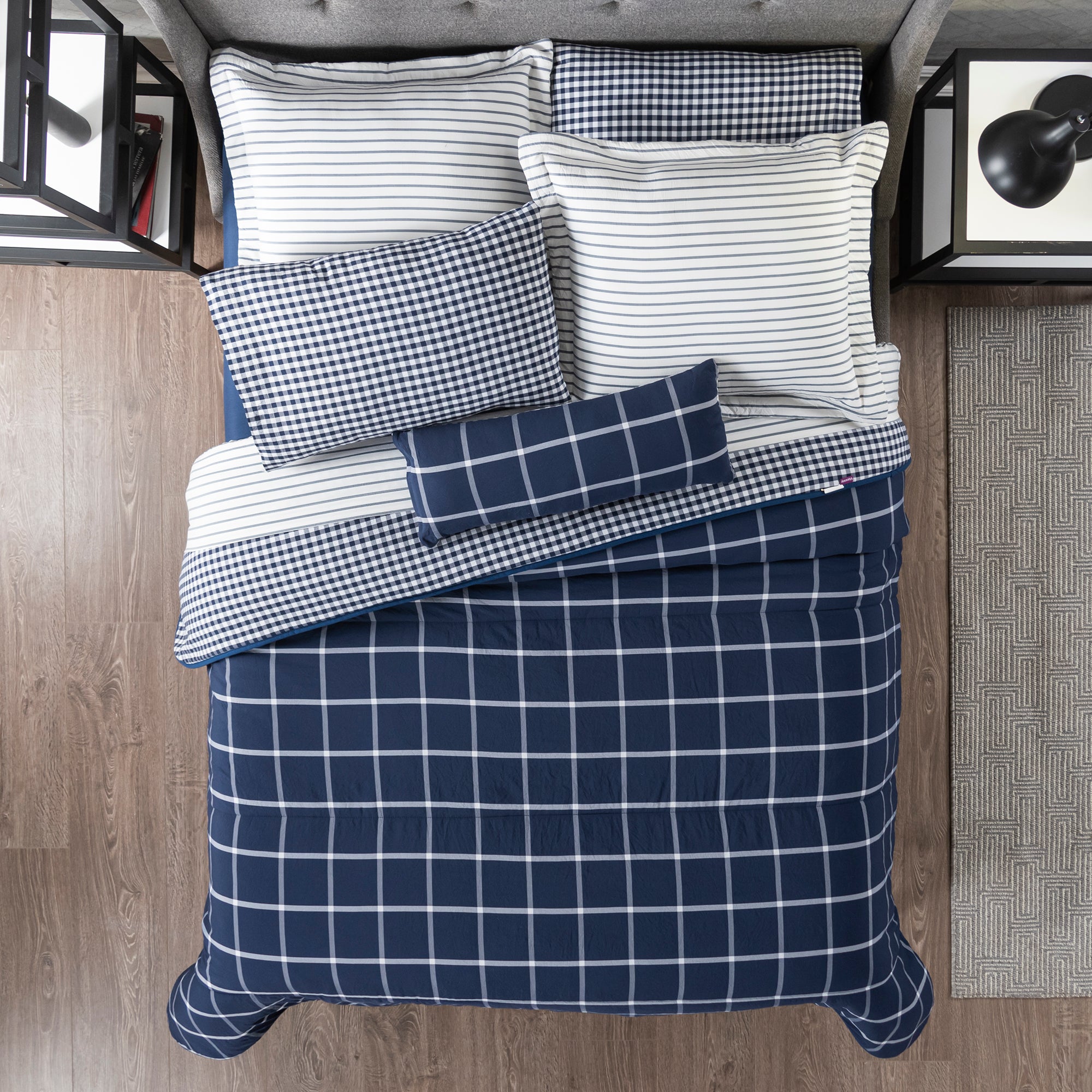 VIANNEY Juego De Edredón Doble Vista Con Fundas y Cojín Chicago