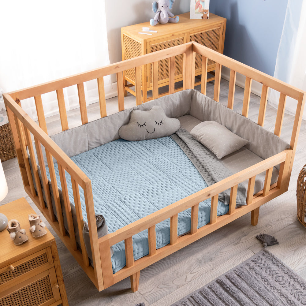 VIANNEY Edredón Para Cuna Doble Vista Con Tejido Premium Baby Voga Baby Parches