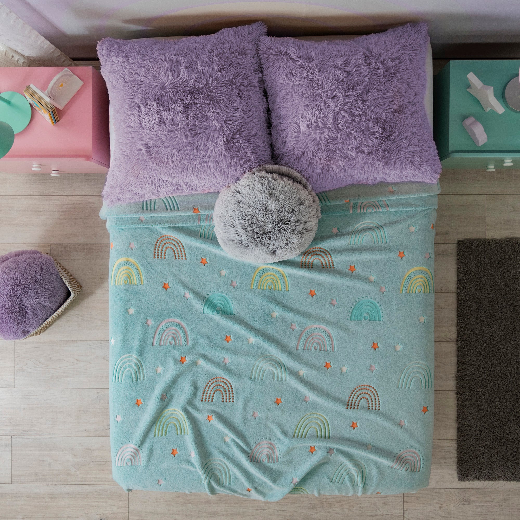 VIANNEY Cobertor Ligero Estampado Súper Suave Que Brilla En La Oscuridad Dreams