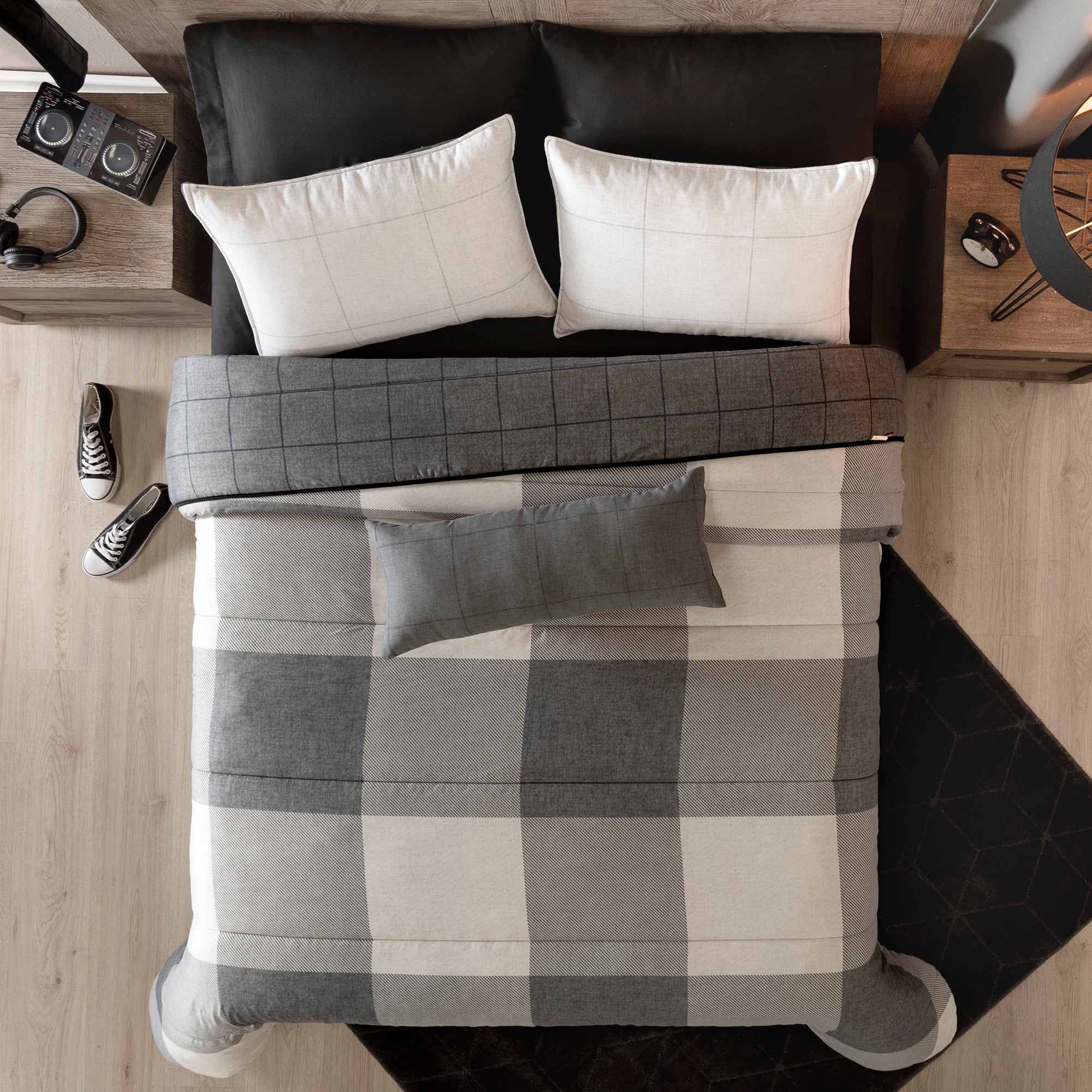 VIANNEY Juego De Edredón Doble Vista Con Fundas y Cojín Gales