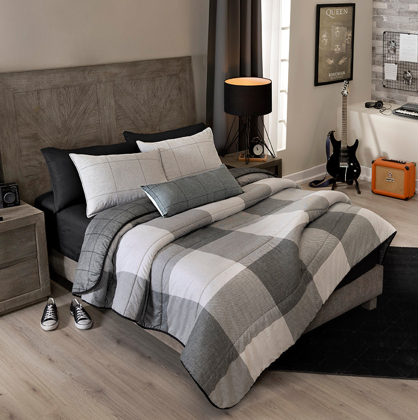 VIANNEY Juego De Edredón Doble Vista Con Fundas y Cojín Gales