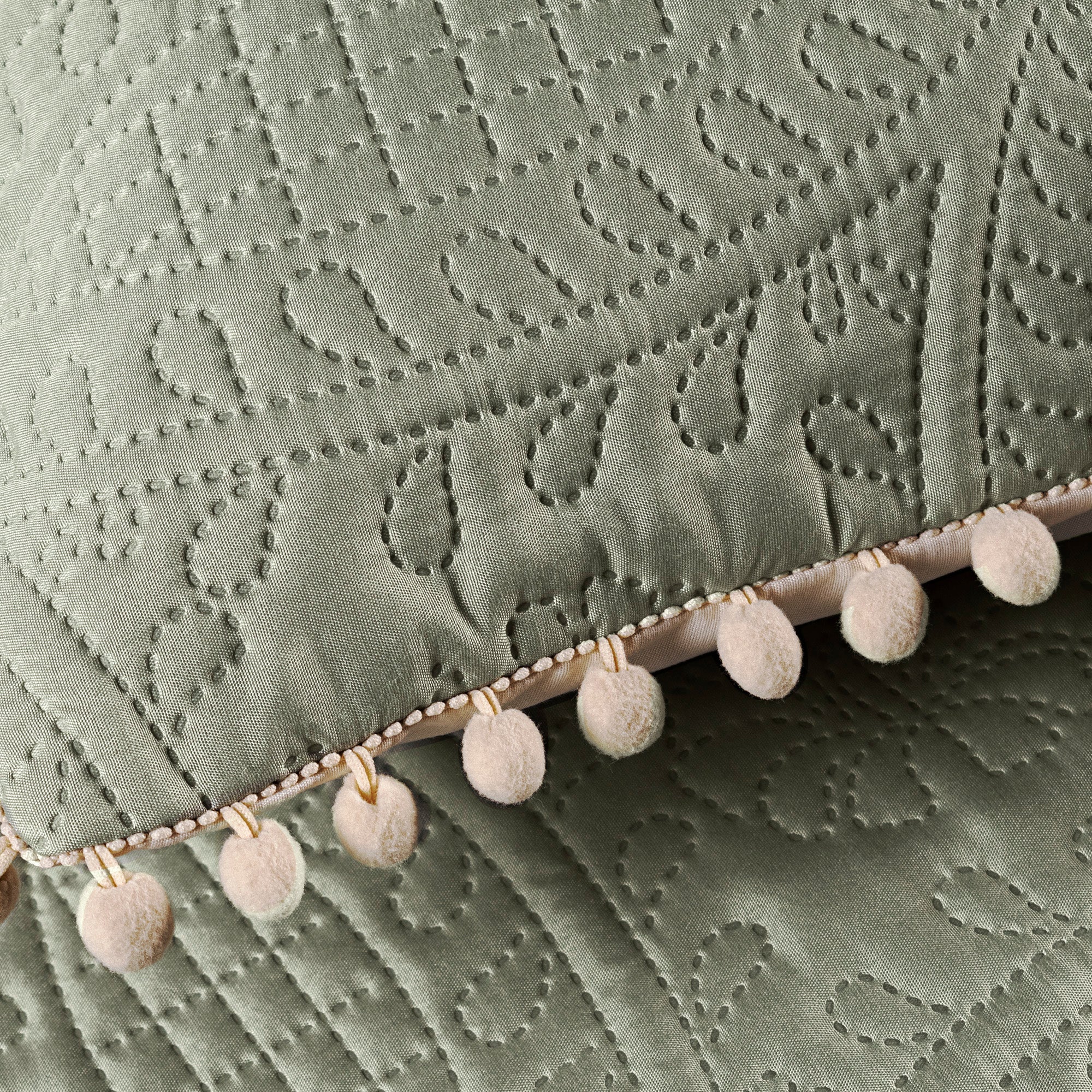 VIANNEY Juego De Edredón Doble Vista Con Fundas y Cojines Jade