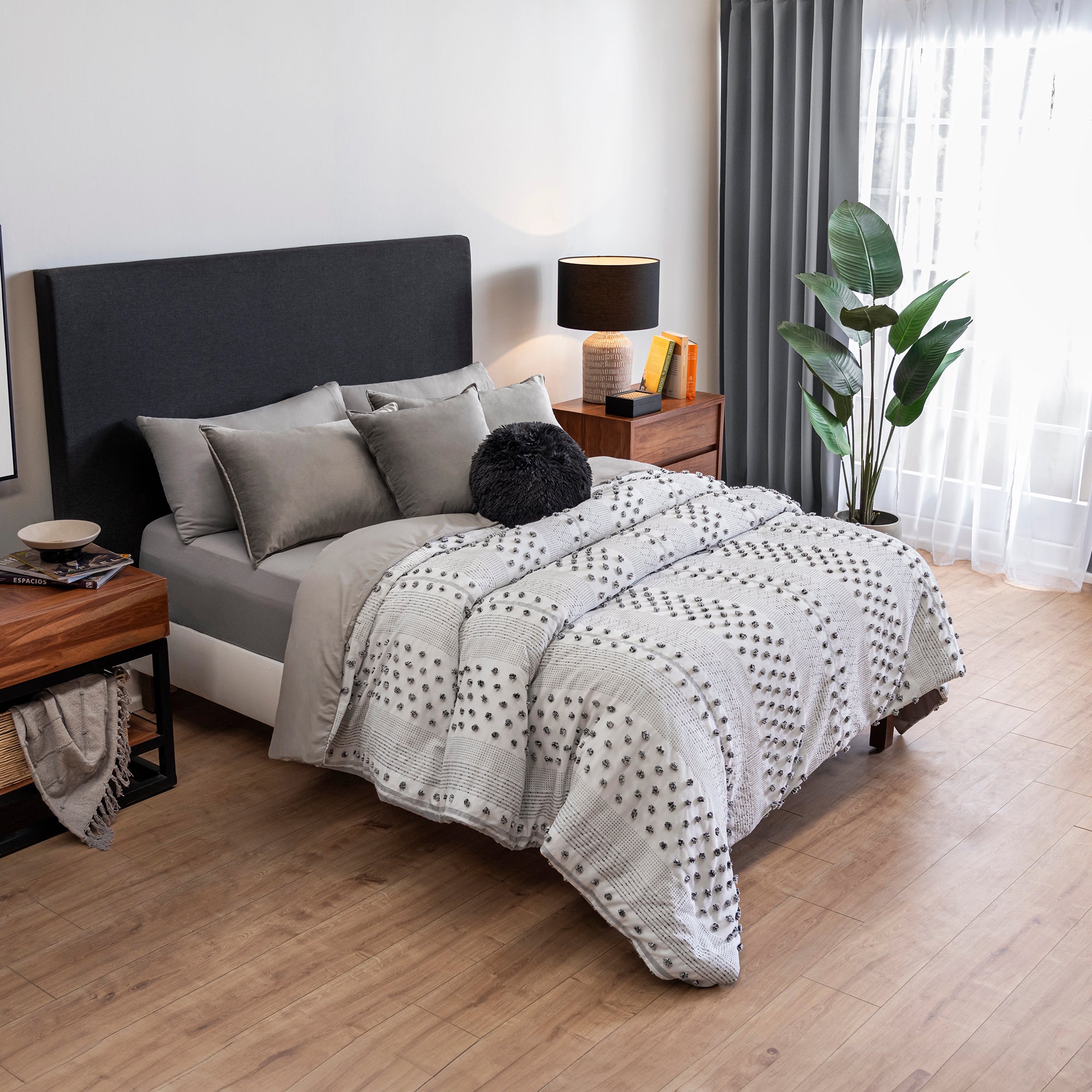 VIANNEY Funda De Duvet, Con Bordado Y Suaves Pompones Valencia
