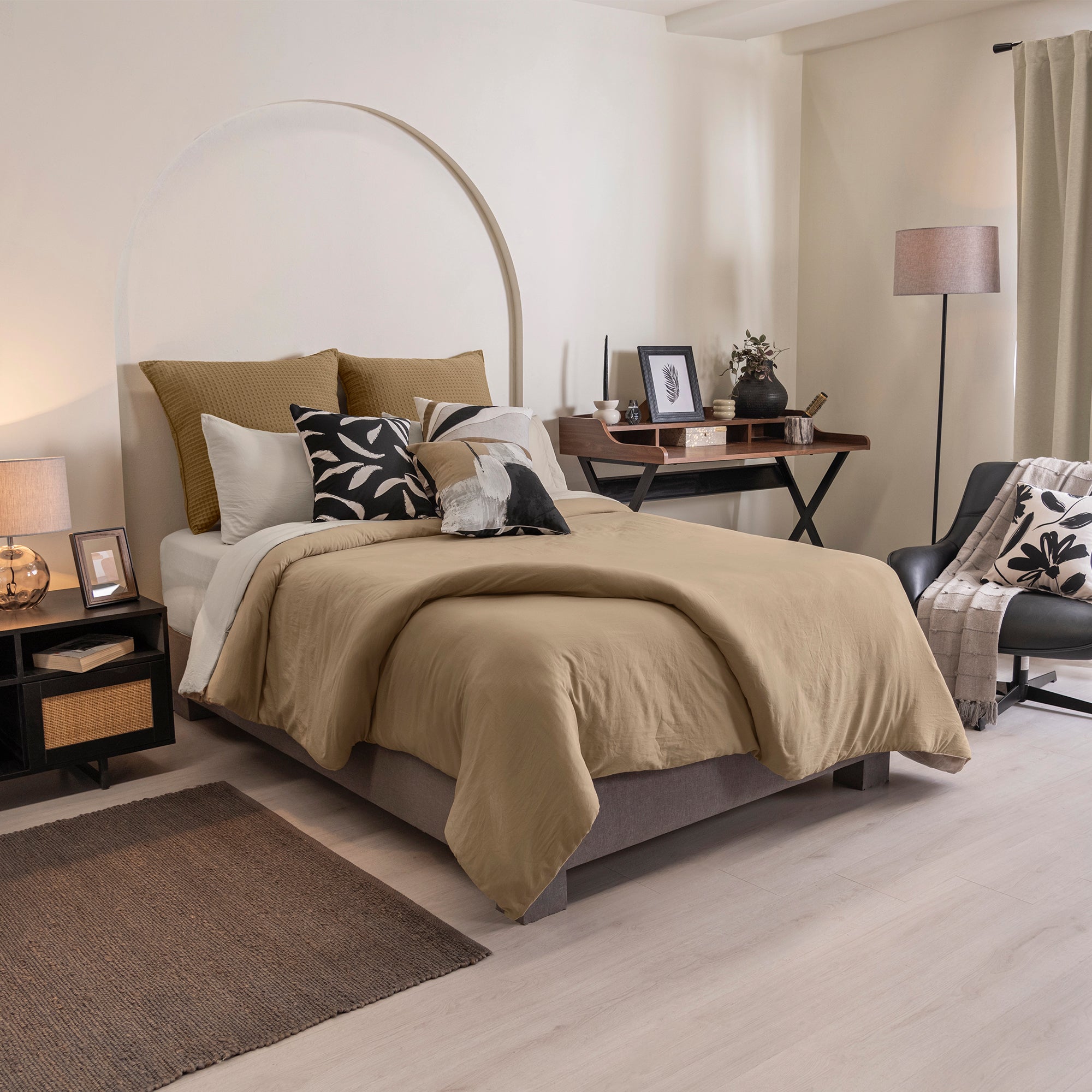 VIANNEY Funda De Duvet, Doble Vista Acabado Tipo Lino Arabia