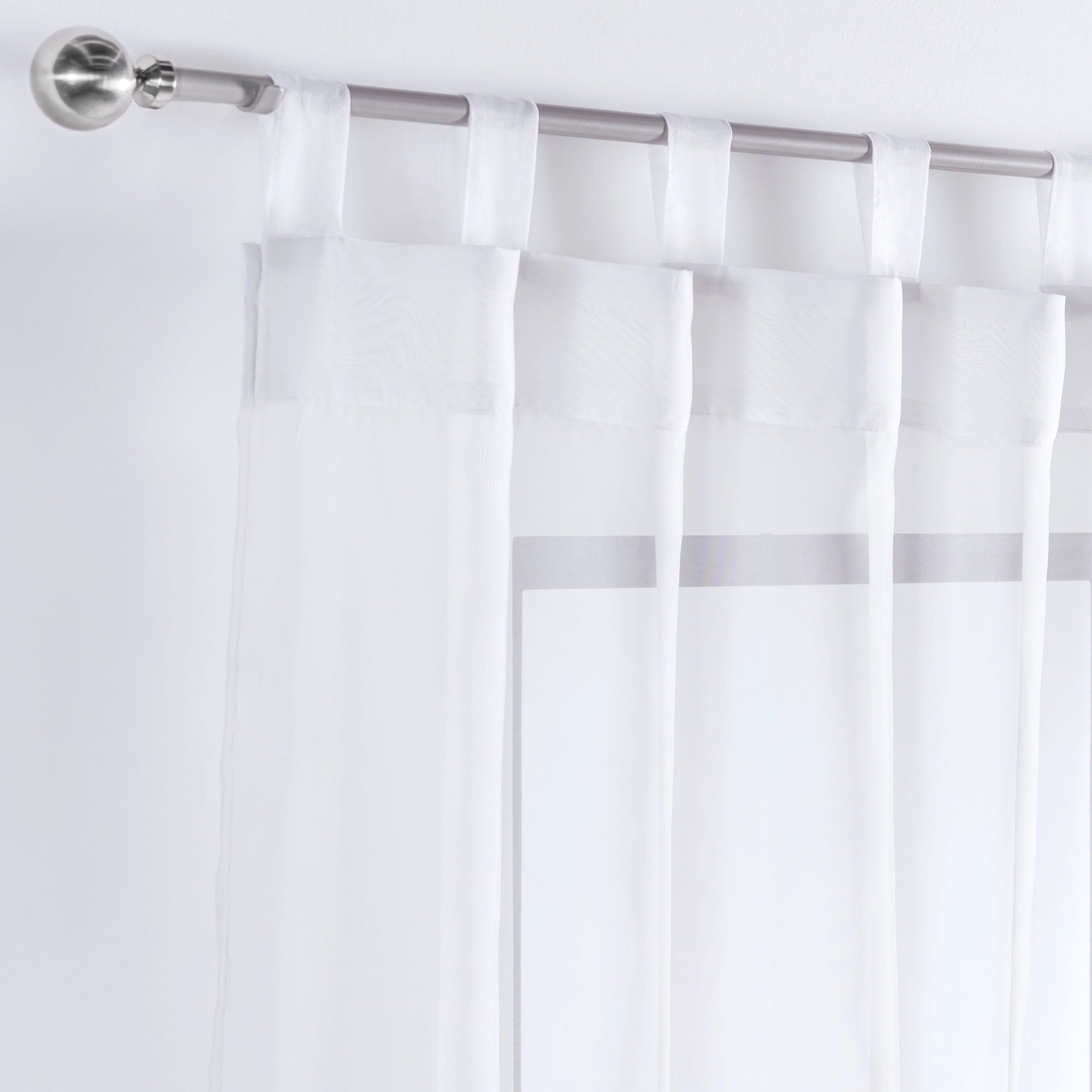 VIANNEY Set De Cortinas Traslúcidas Luz Alta Tergal Blanco