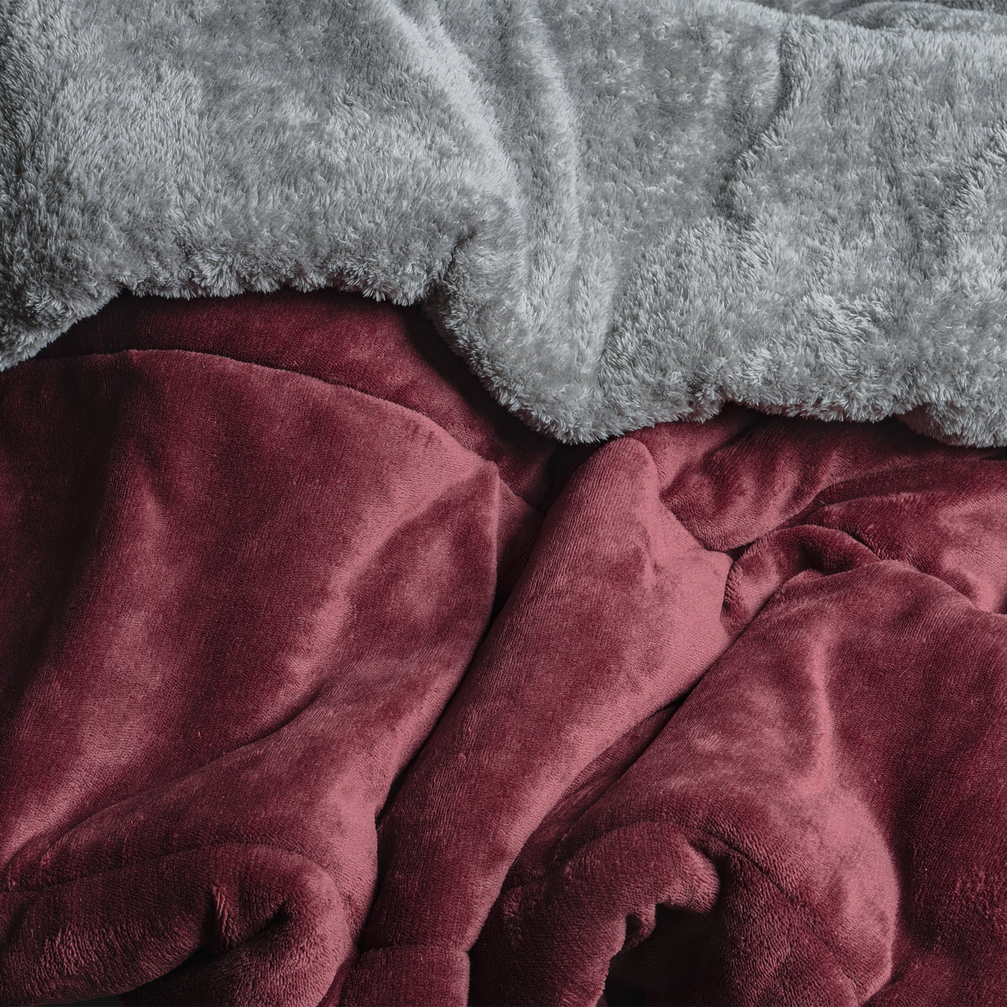 VIANNEY Cobertor Ultrasuave Con Interior De Borrega Premium Invernal Tinto