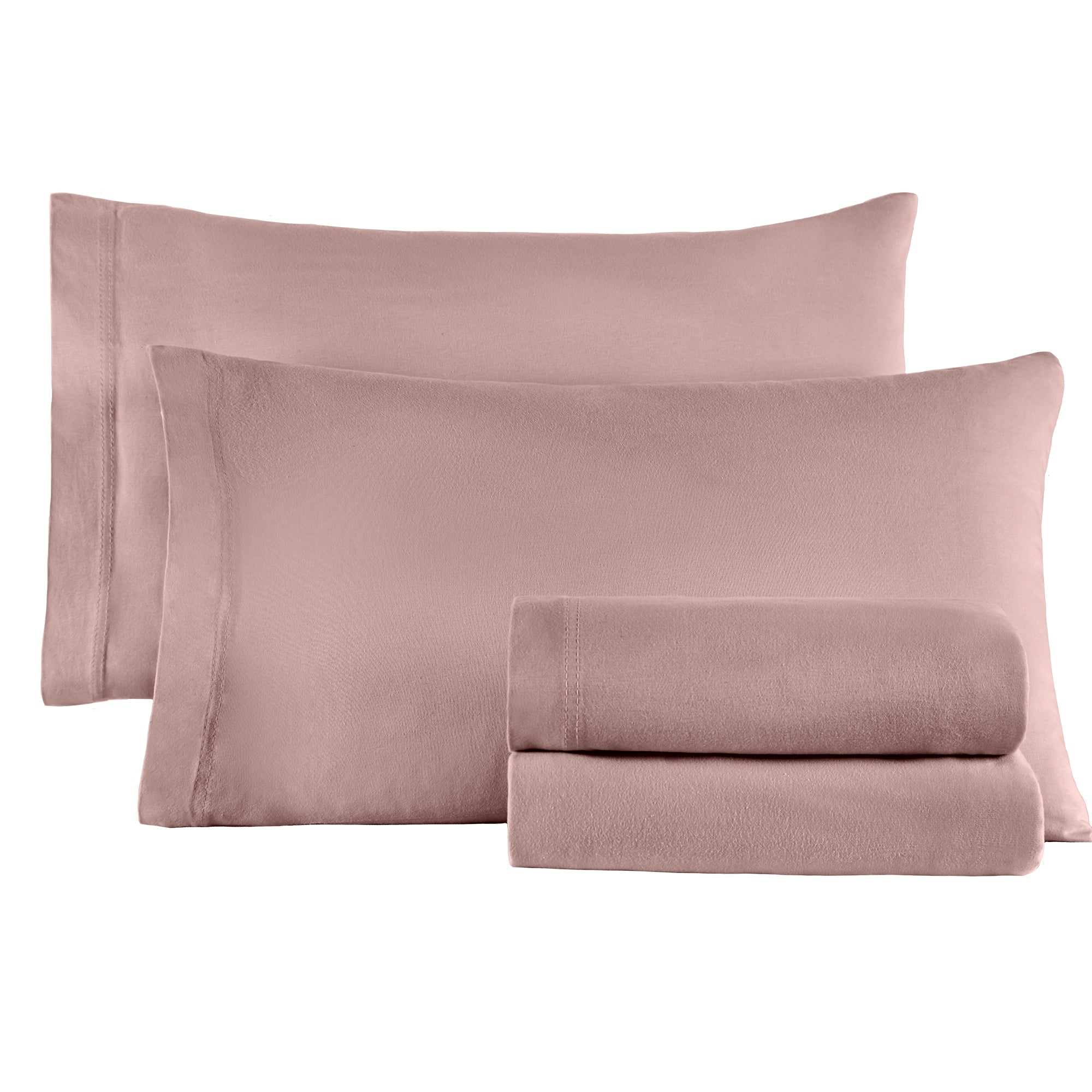 VIANNEY Juego De Sábanas Frescas Con Tejido De Camiseta 100% Algodón Lila