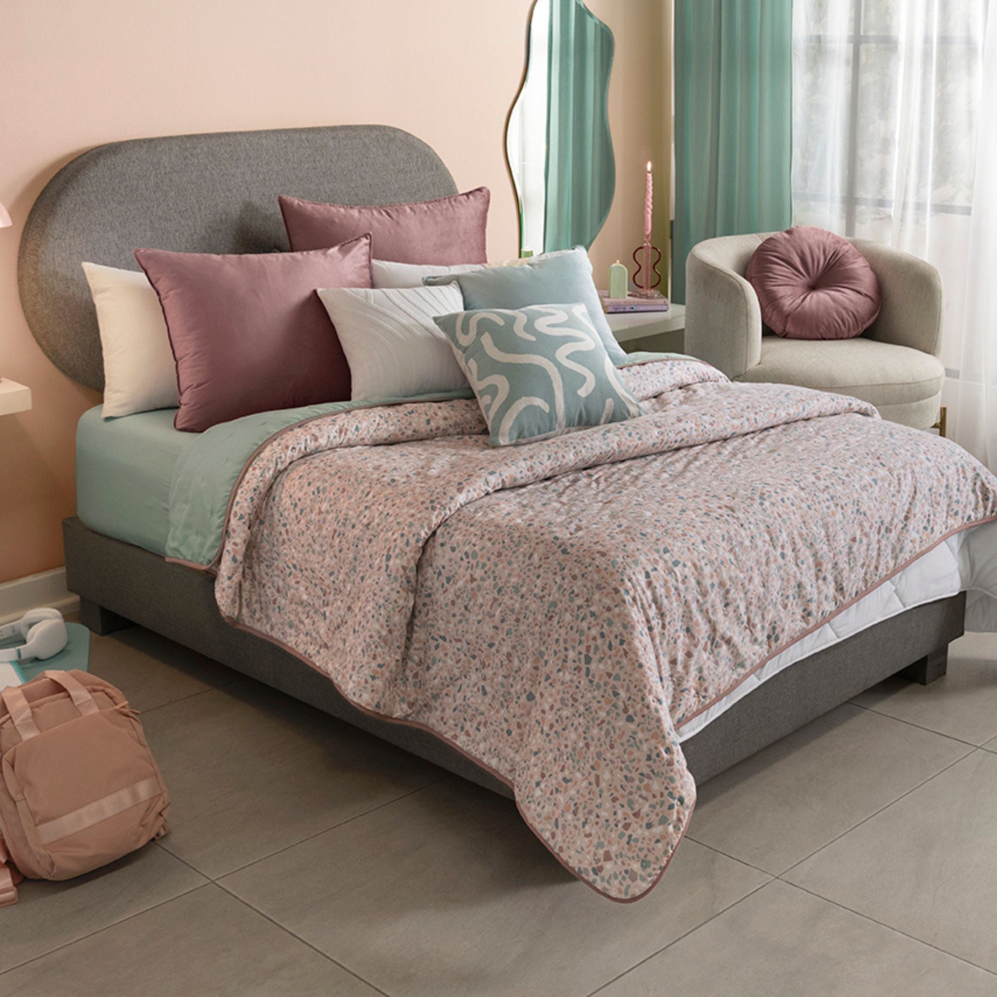 VIANNEY Edredón Doble Vista Ultradelgado Novo Terrazzo