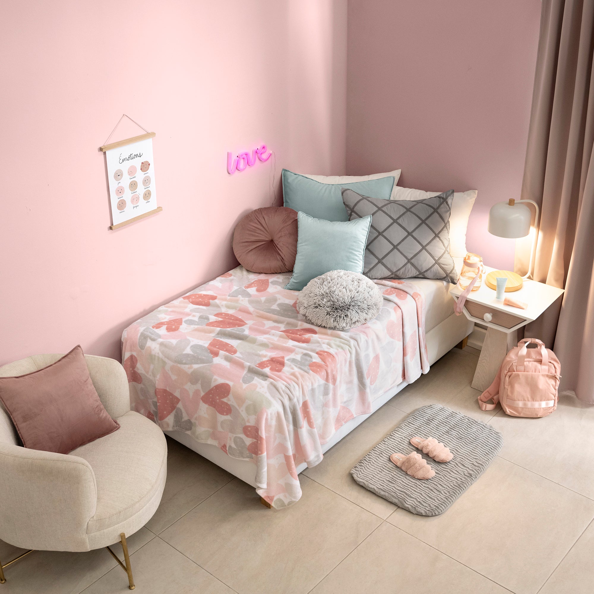 VIANNEY Cobertor Ligero Estampado Súper Suave Love