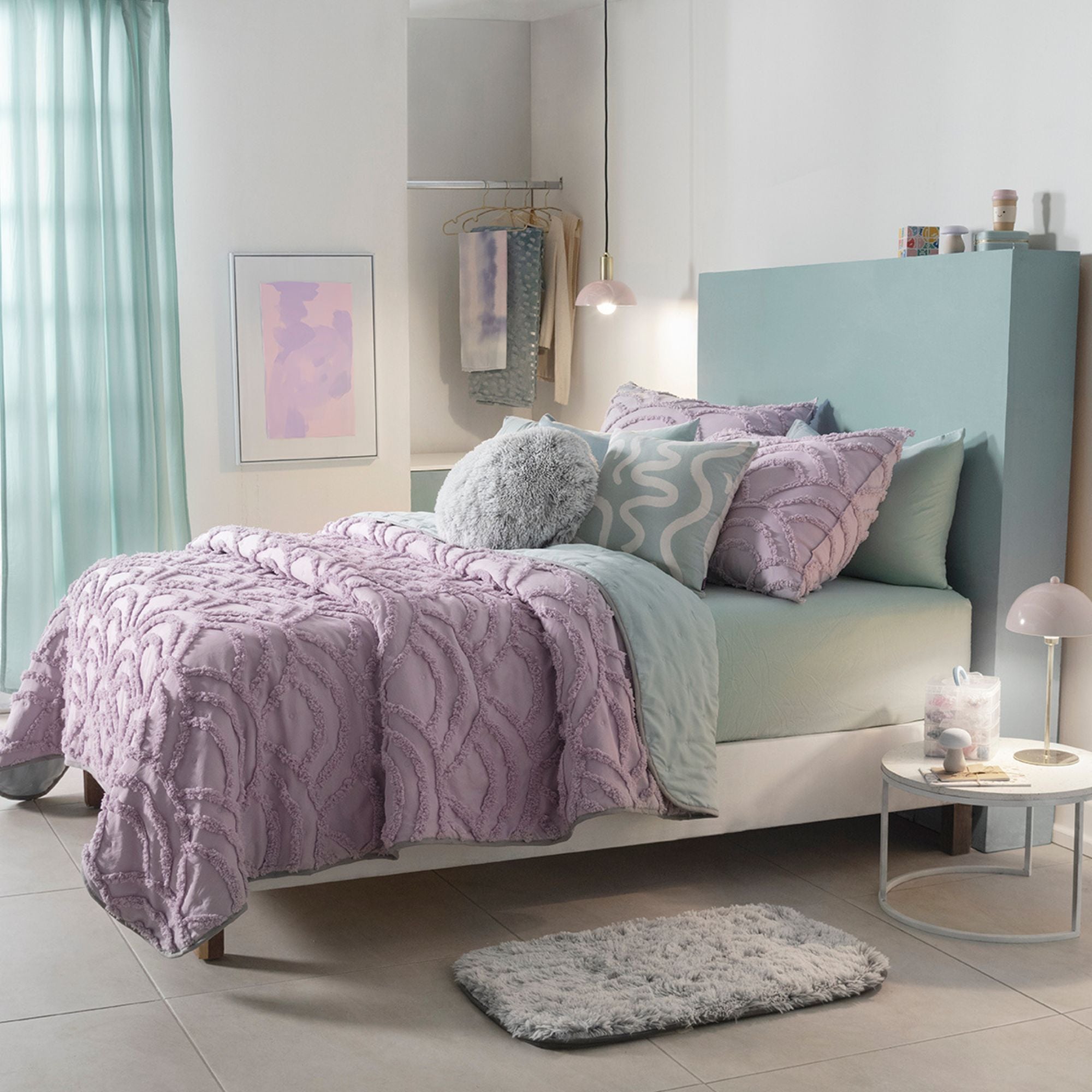 VIANNEY Edredón Ultradelgado Doble Vista Textura Jacquard Nuut Iris