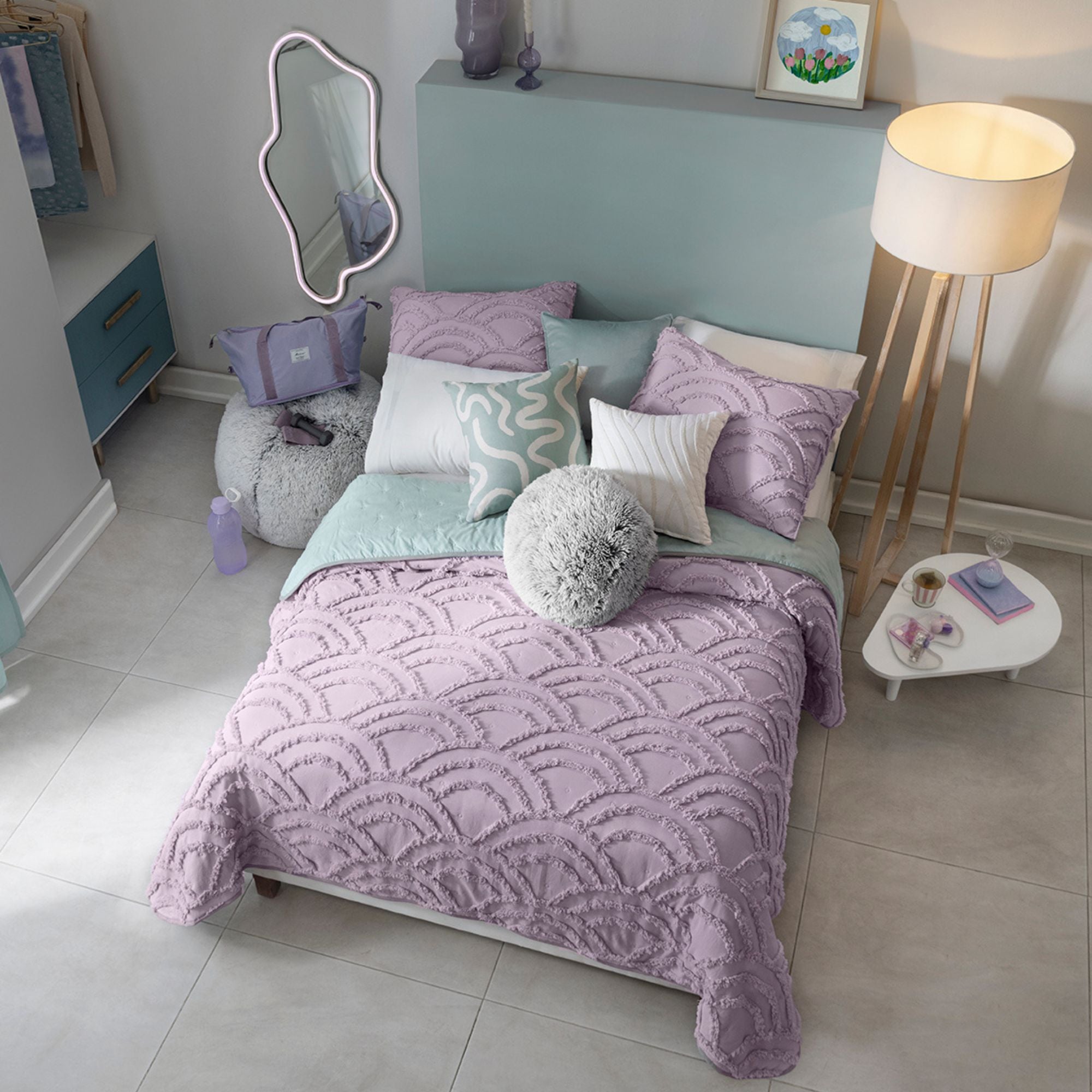 VIANNEY Edredón Ultradelgado Doble Vista Textura Jacquard Nuut Iris