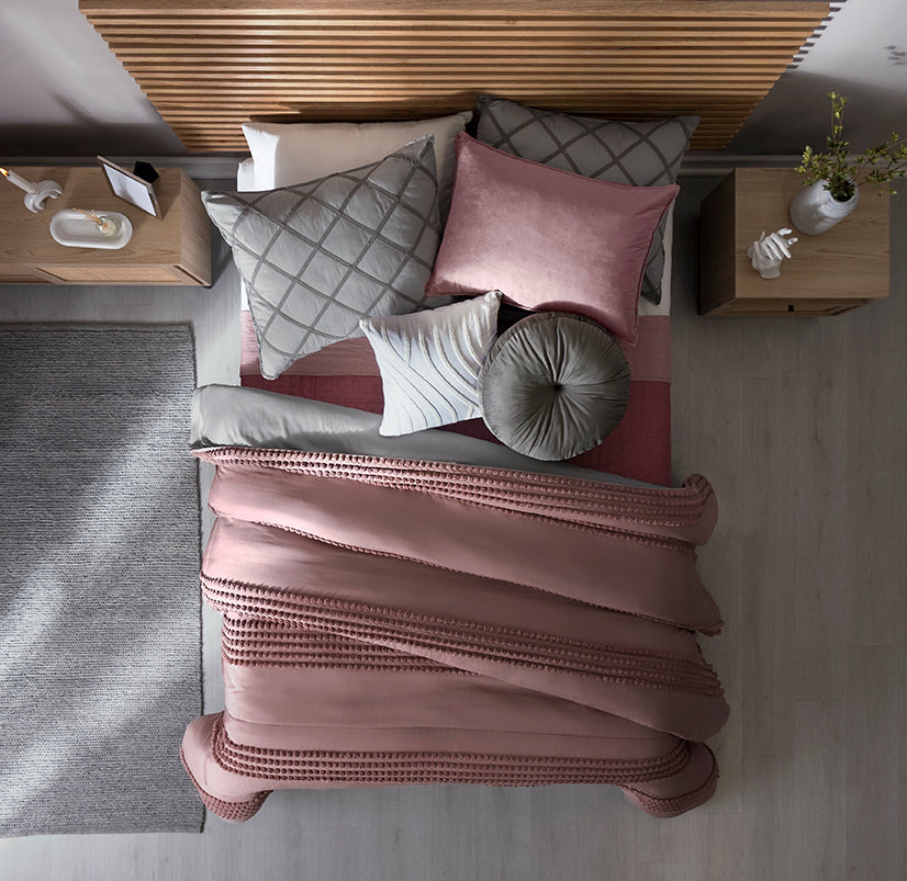 VIANNEY Juego De Edredón Doble Vista Con Fundas y Cojín Blossom