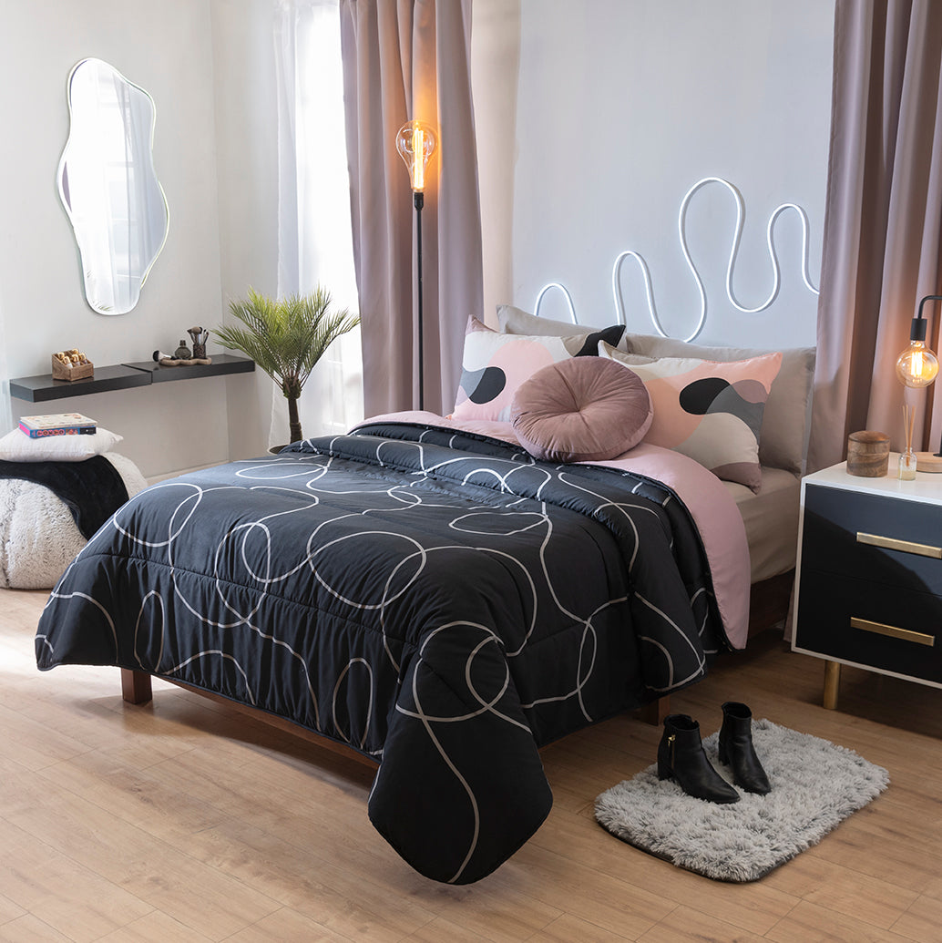 VIANNEY Juego De Edredón Doble Vista Con Fundas y Cojín Bliss