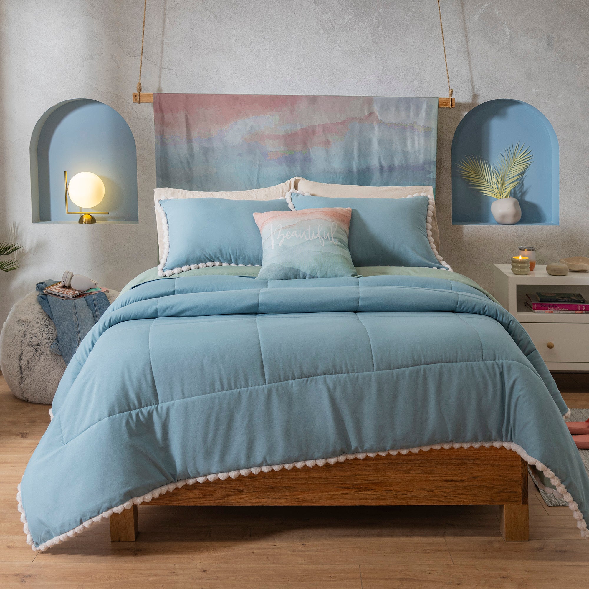 VIANNEY Juego De Edredón Doble Vista Con Fundas y Cojín Sorrento