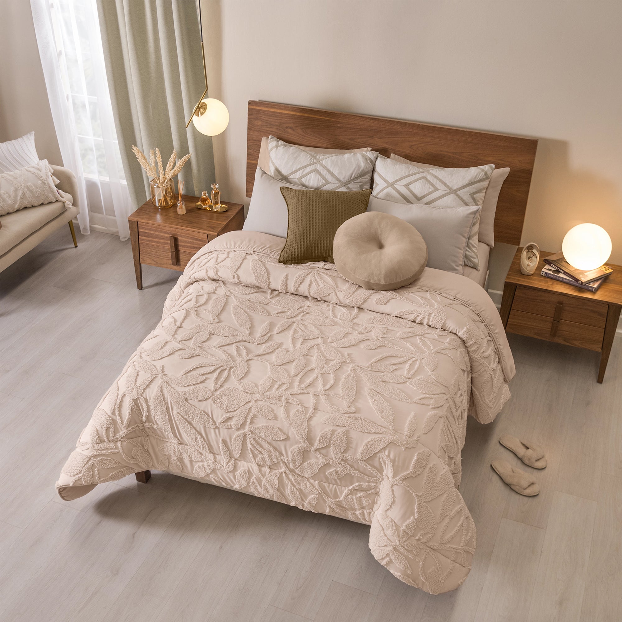 VIANNEY Juego De Edredón Con Textura Jacquard Doble Vista Con Fundas y Cojín Castilla