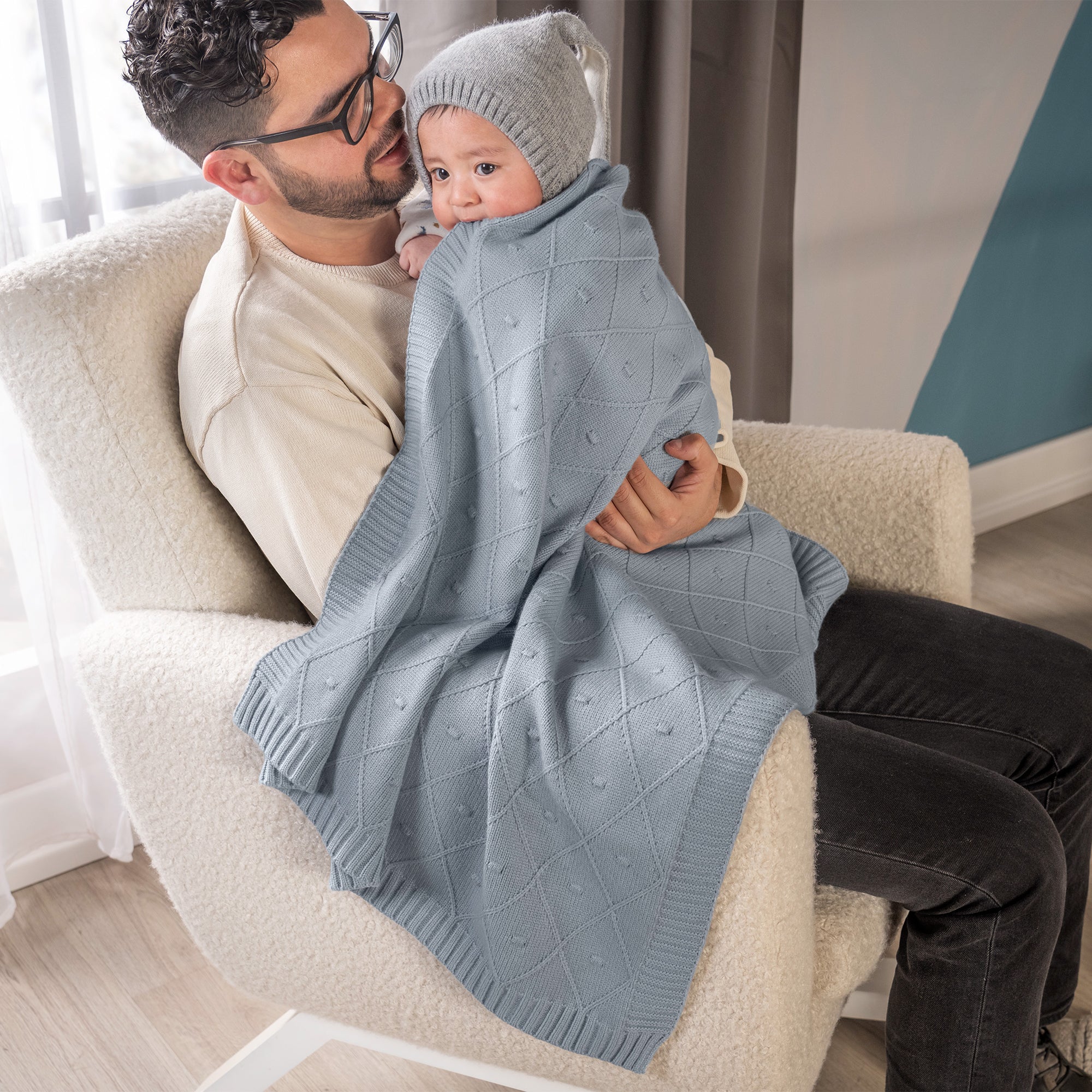 VIANNEY Cobijita Con Tejido De Punto Premium Baby Voga Azul