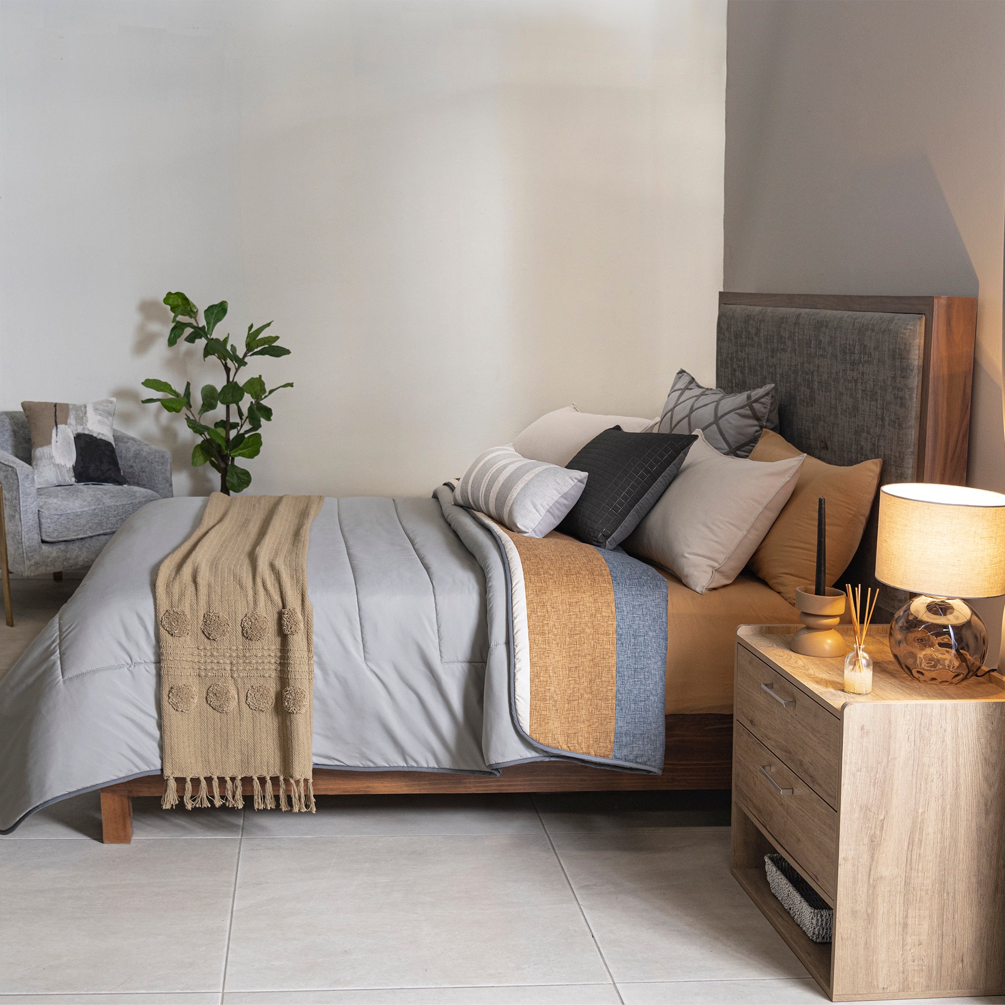 VIANNEY Juego De Edredón Doble Vista Con Fundas y Cojín Talpa