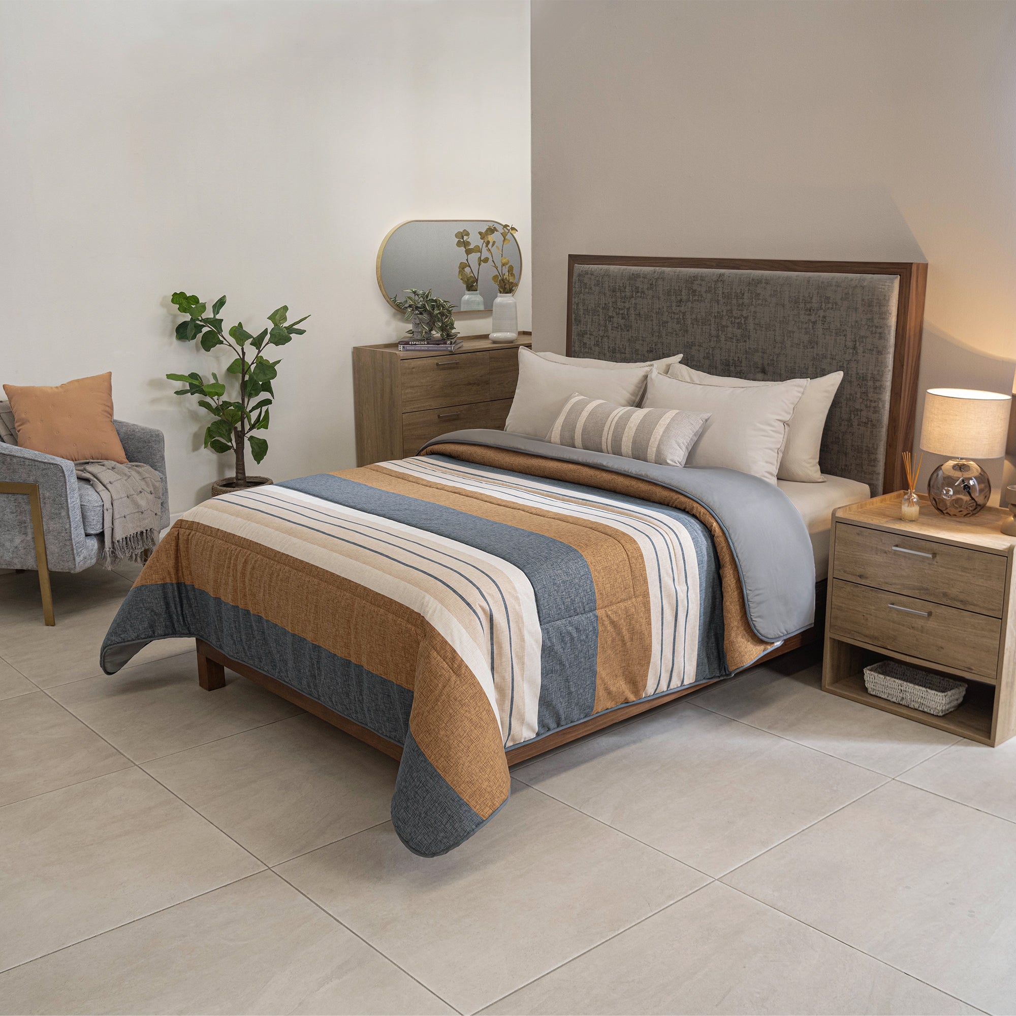 VIANNEY Juego De Edredón Doble Vista Con Fundas y Cojín Talpa