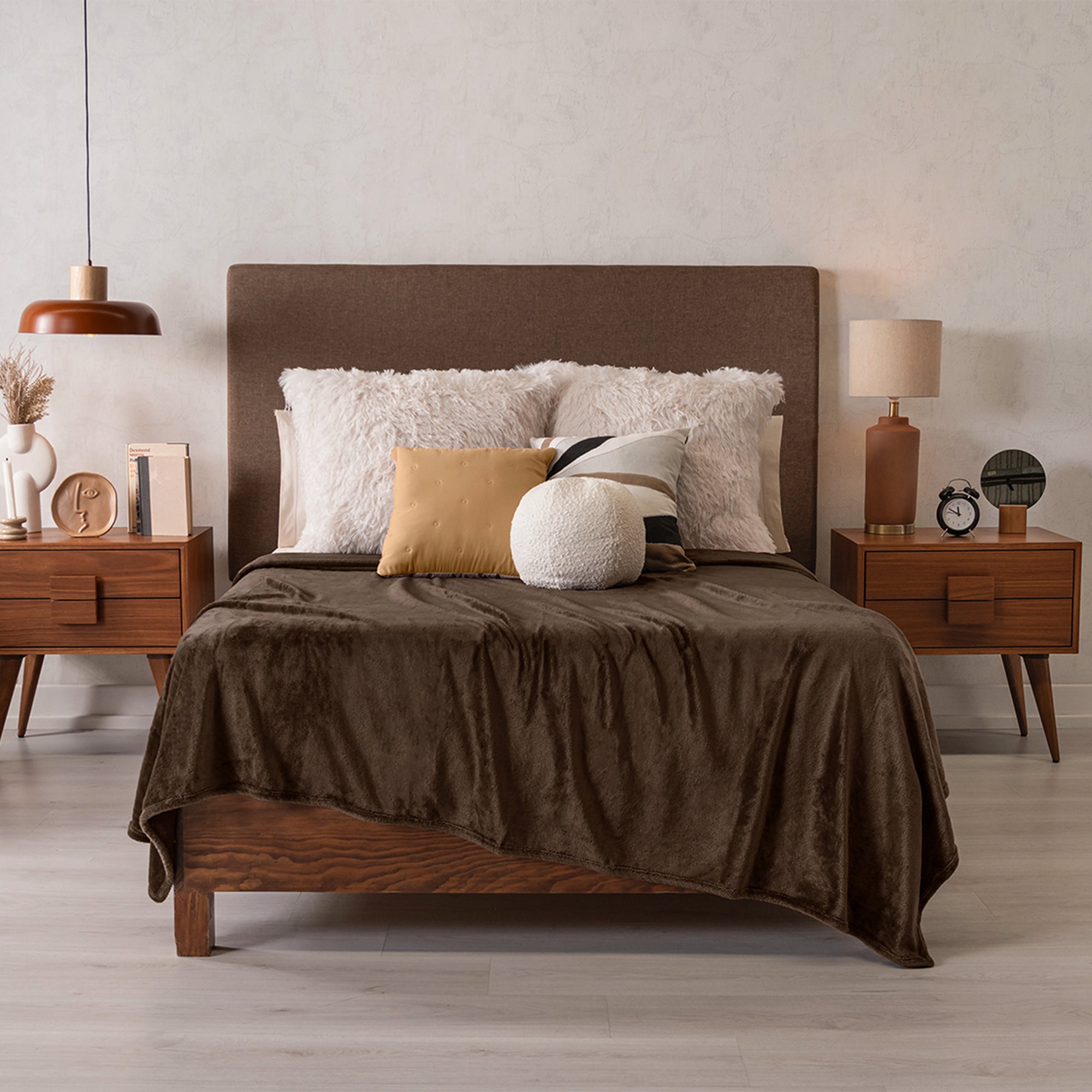 VIANNEY Cobertor Ligero Liso Súper Suave Coffee