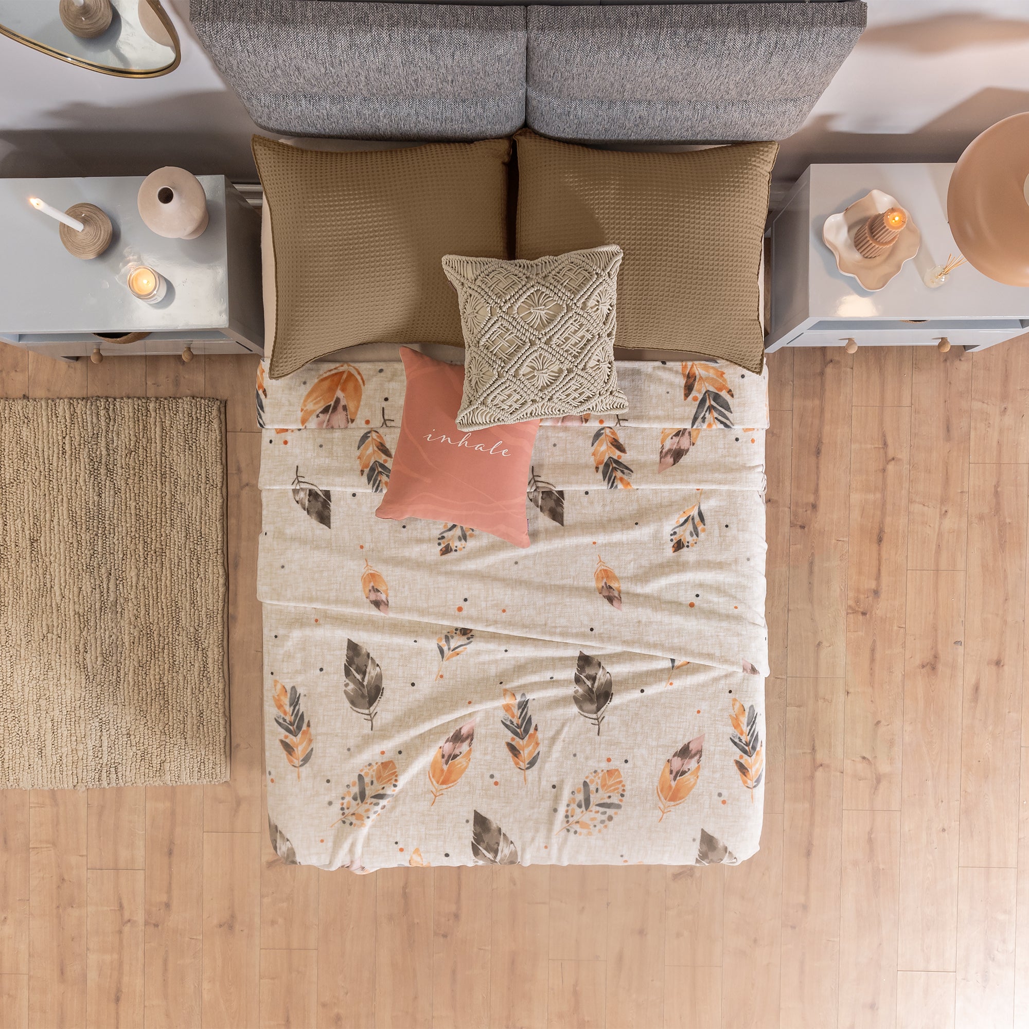 VIANNEY Cobertor Ligero Estampado Súper Suave Plumas