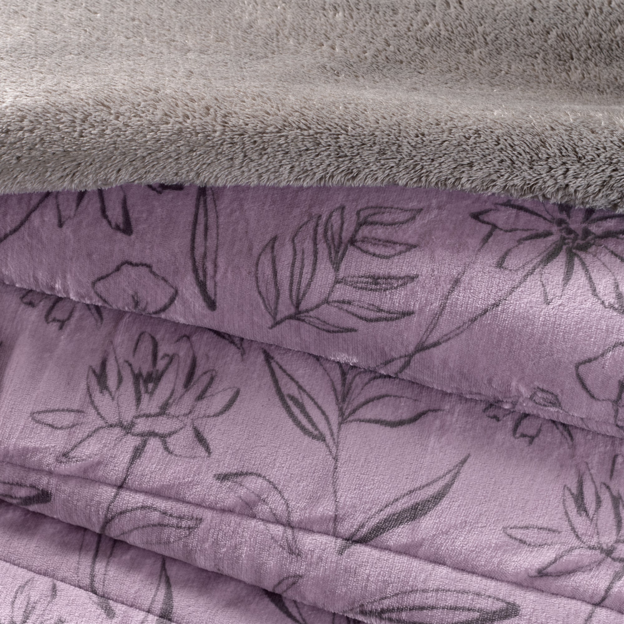 VIANNEY Cobertor Ultrasuave Con Interior De Borrega Premium Invernal Lavanda