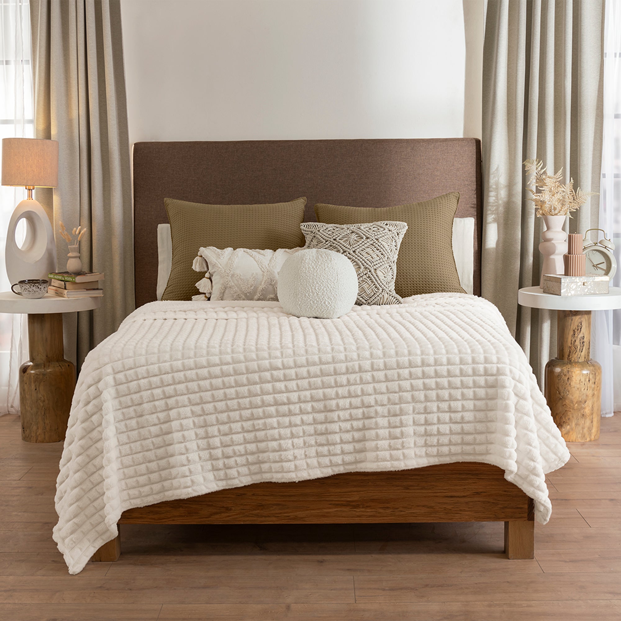 VIANNEY Cobertor Doble Vista Súper Suave Con Textura En Relieve Nórdico Vostok