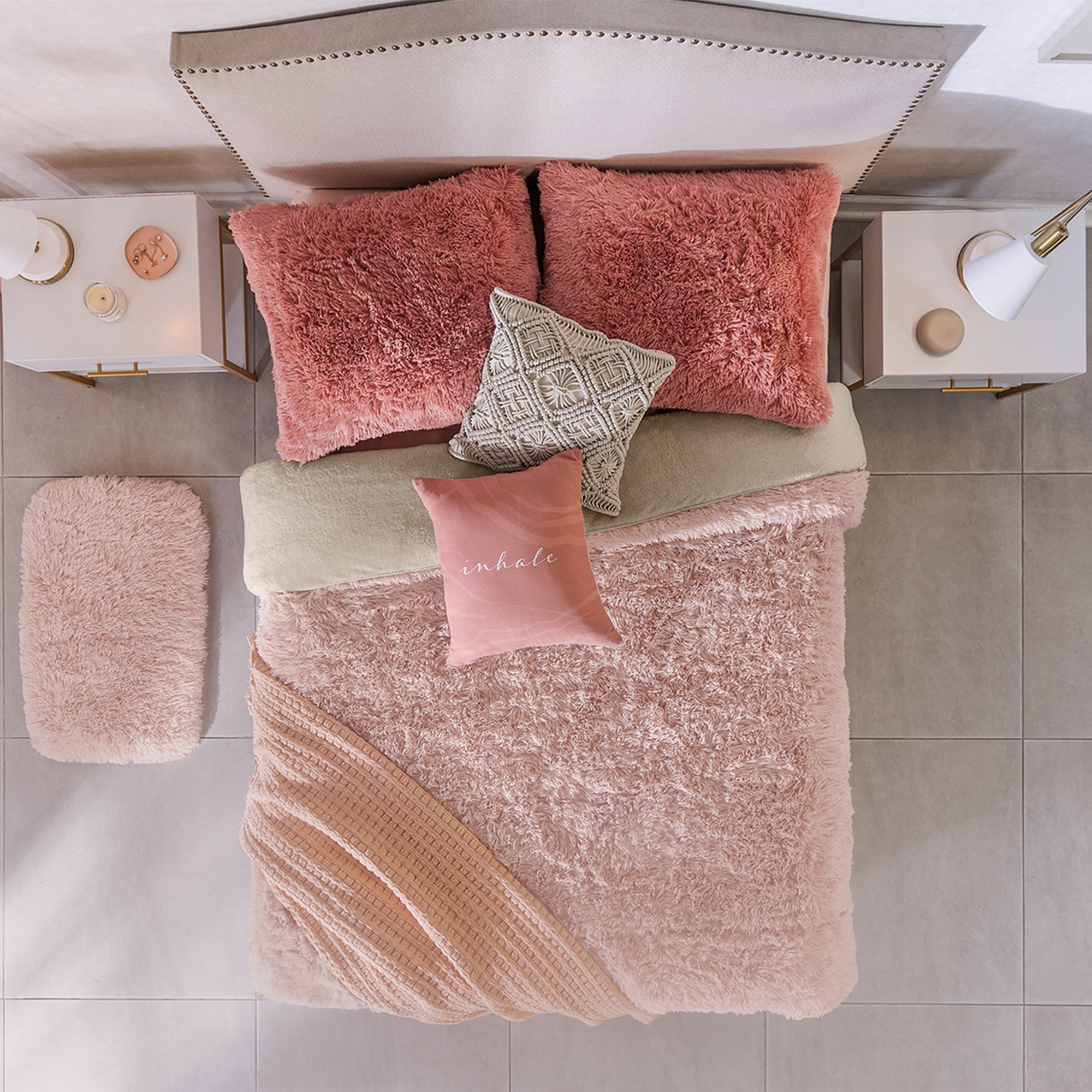 VIANNEY Cobertor De Pelo Largo Con Interior De Borrega Premium Everest Sweet Pink