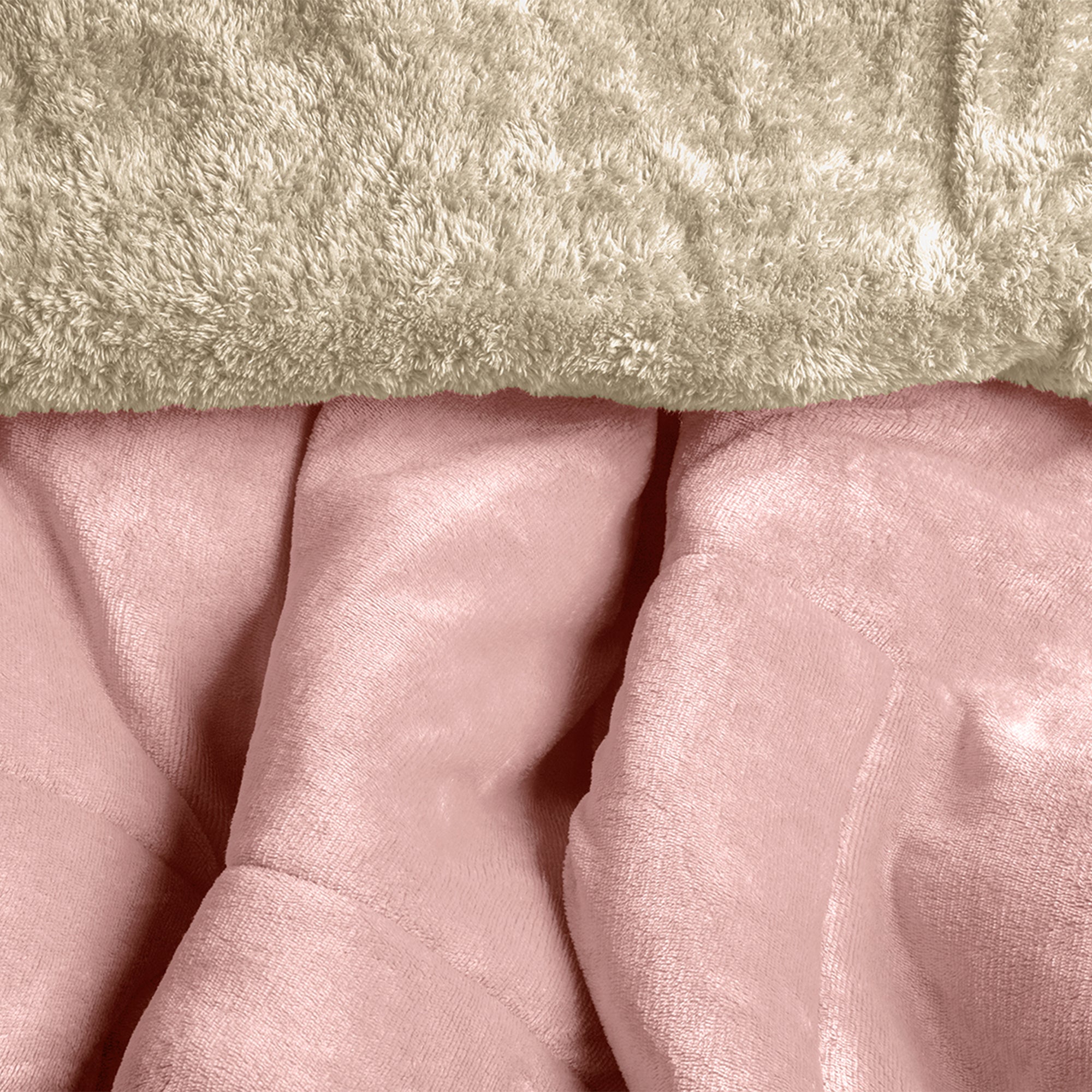 VIANNEY Cobertor Ultrasuave Con Interior De Borrega Premium Invernal Pink Dream