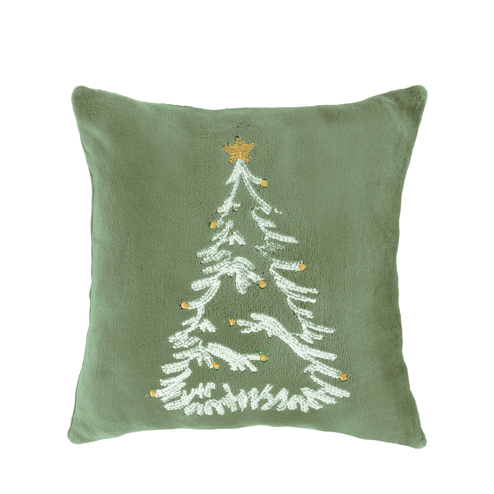 VIANNEY Cojín Navideño Bordado Con Hilo Dorado Snow Tree