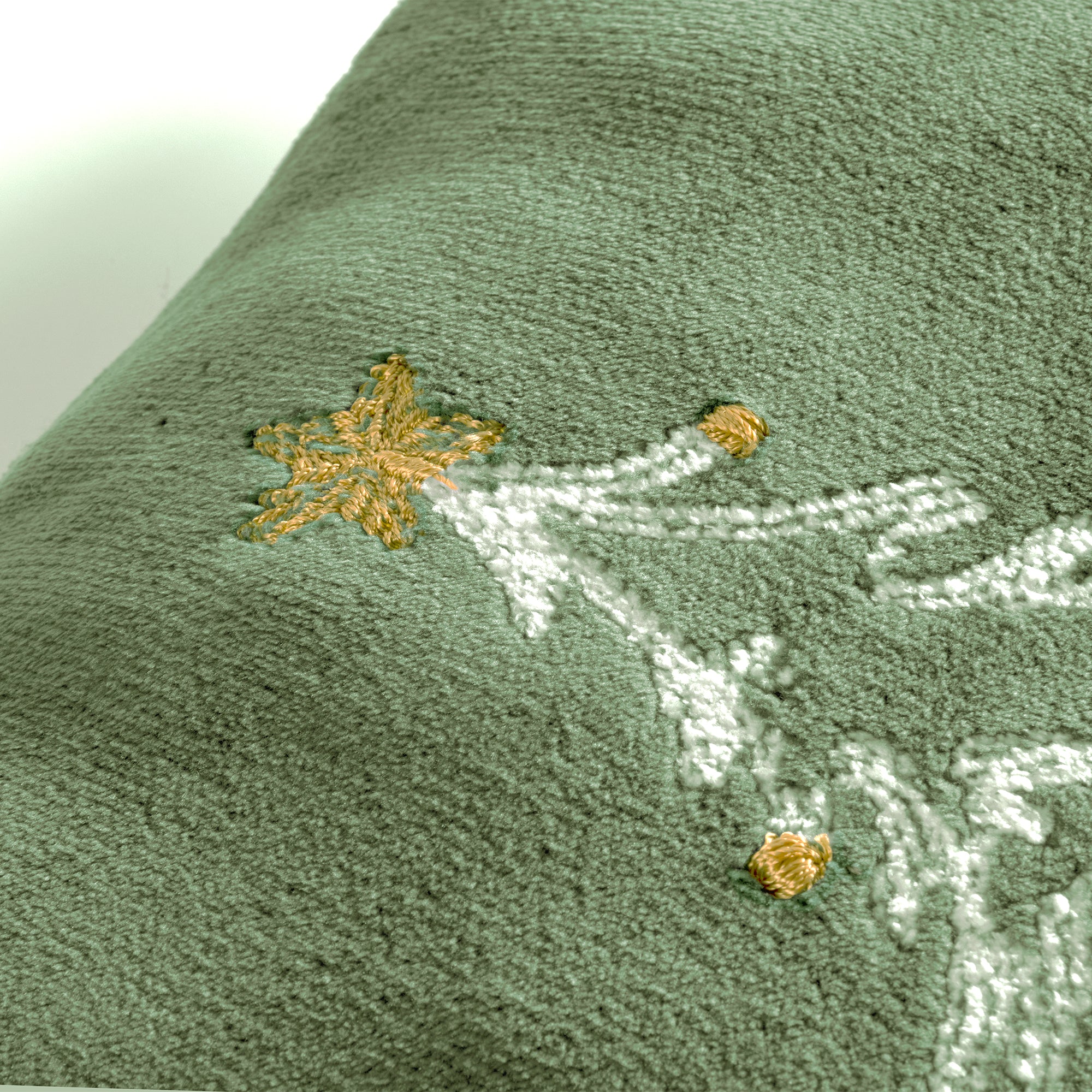 VIANNEY Cojín Navideño Bordado Con Hilo Dorado Snow Tree