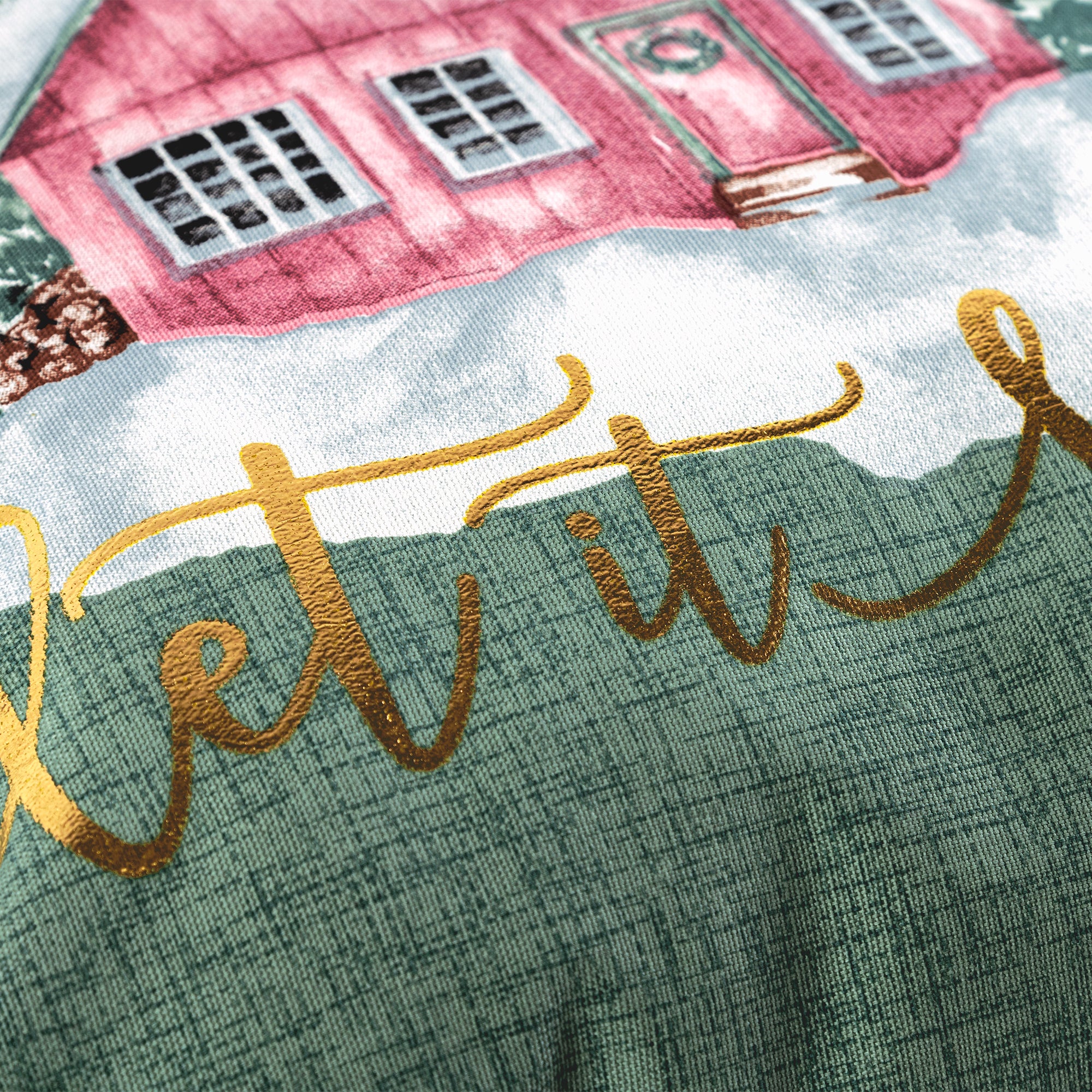 VIANNEY Cojín Navideño Doble Vista Estampado Con Tinta Metálica Cascanueces