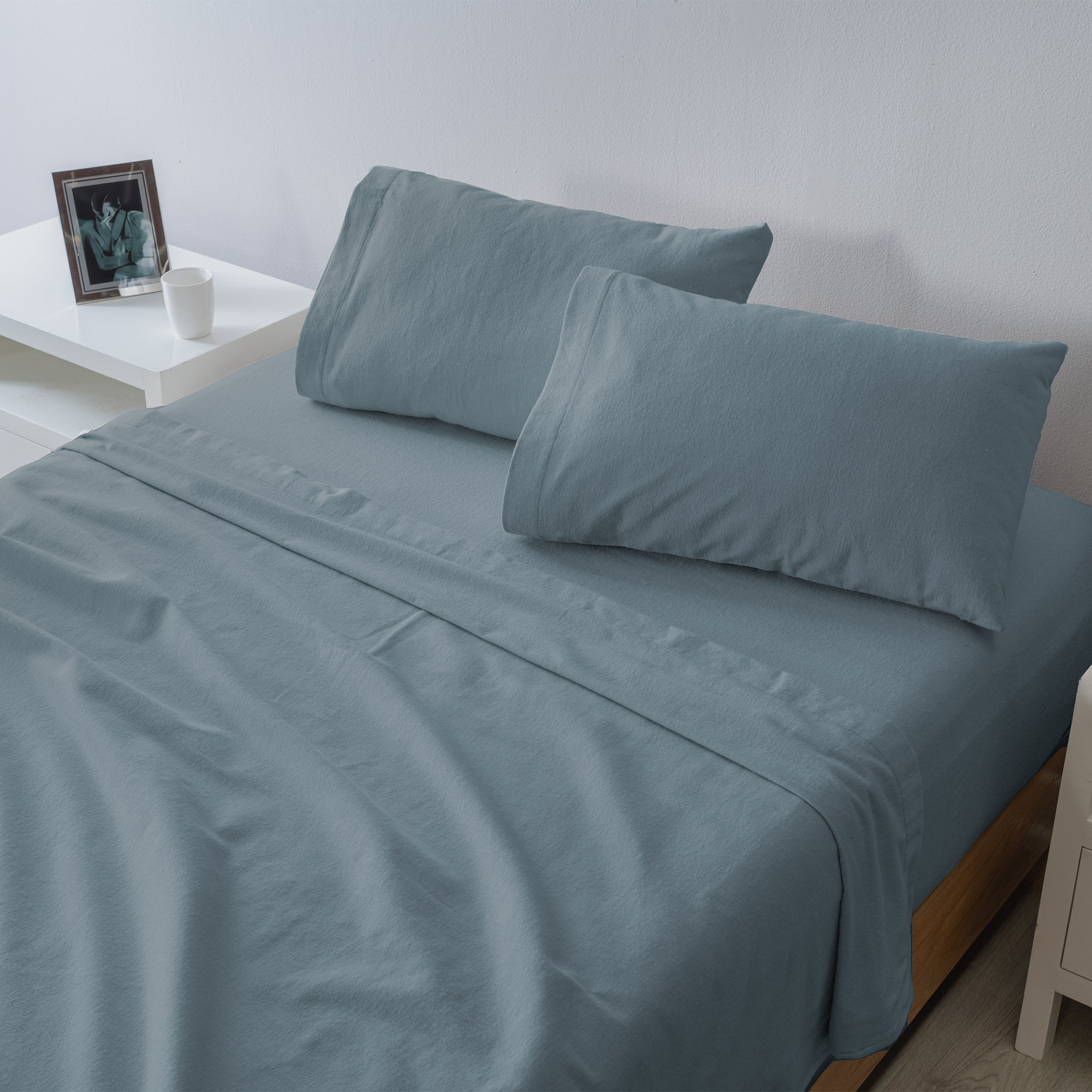 VIANNEY Juego De Sábanas De Franela Ligeras Y Calientitas Celeste