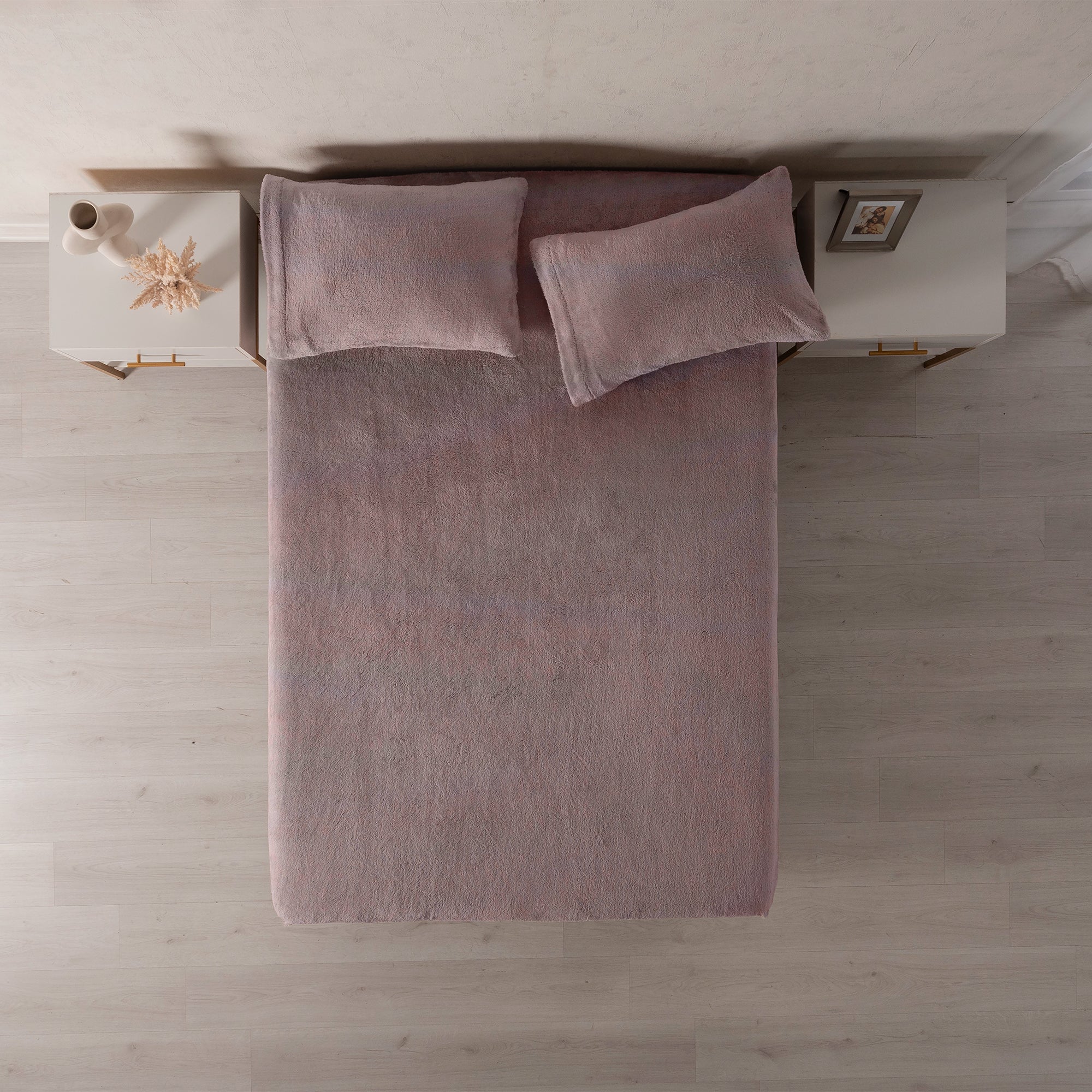 VIANNEY Sábana De Cajón Súper Calientita Con Textura De Cobertor Siberia Alpes Lila