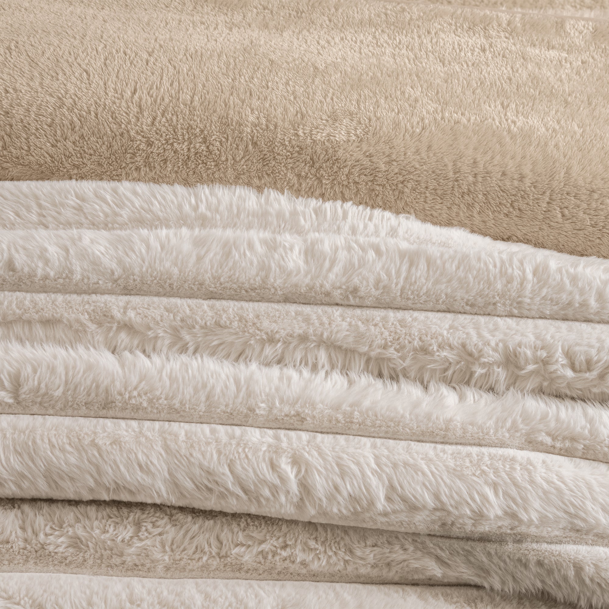 VIANNEY Cobertor Extra Grueso Con Textura En Relieve Con Interior De Borrega Premium Everest Marfil