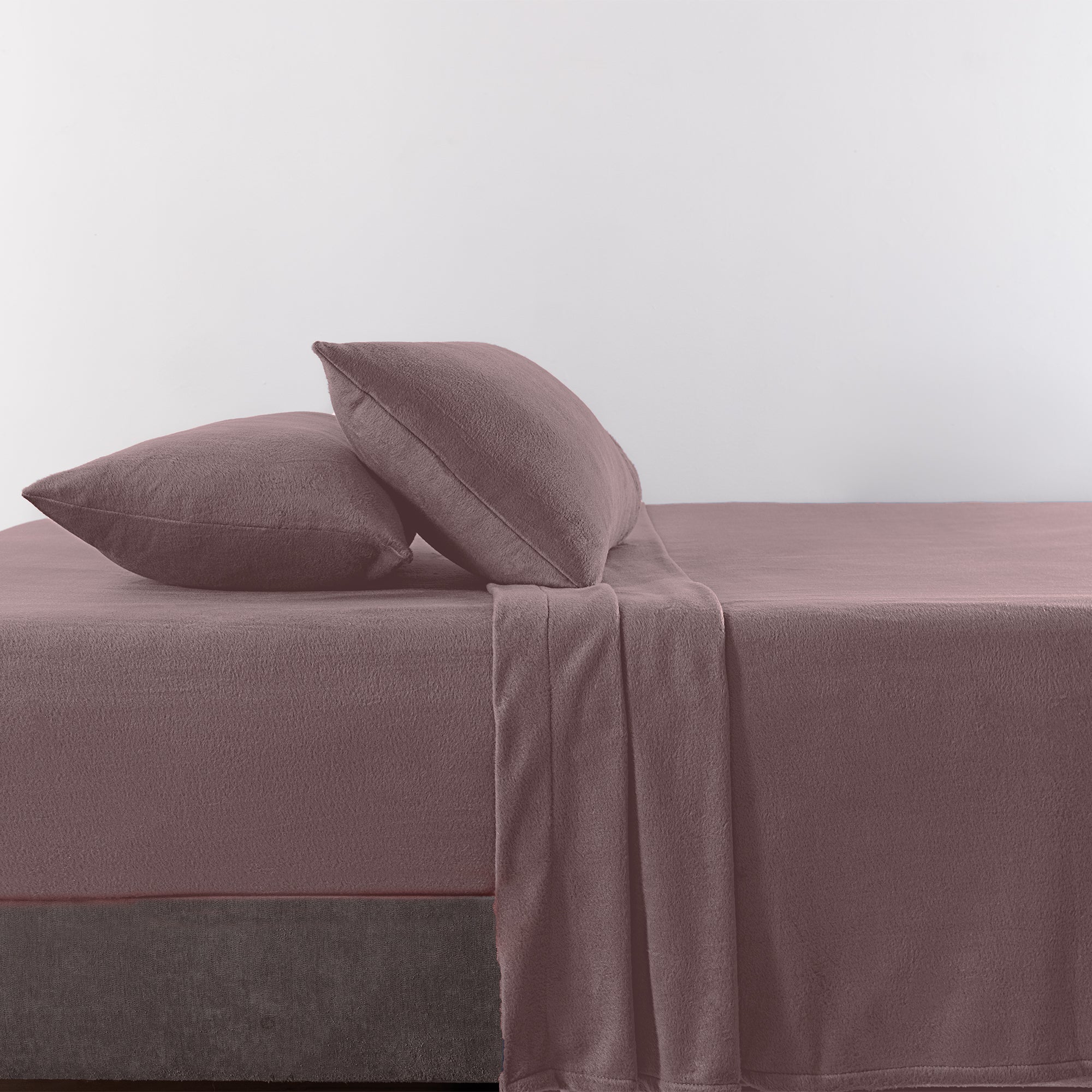 VIANNEY Juego De Sábanas De Polar Calientitas Con Textura Súper Suave Lila