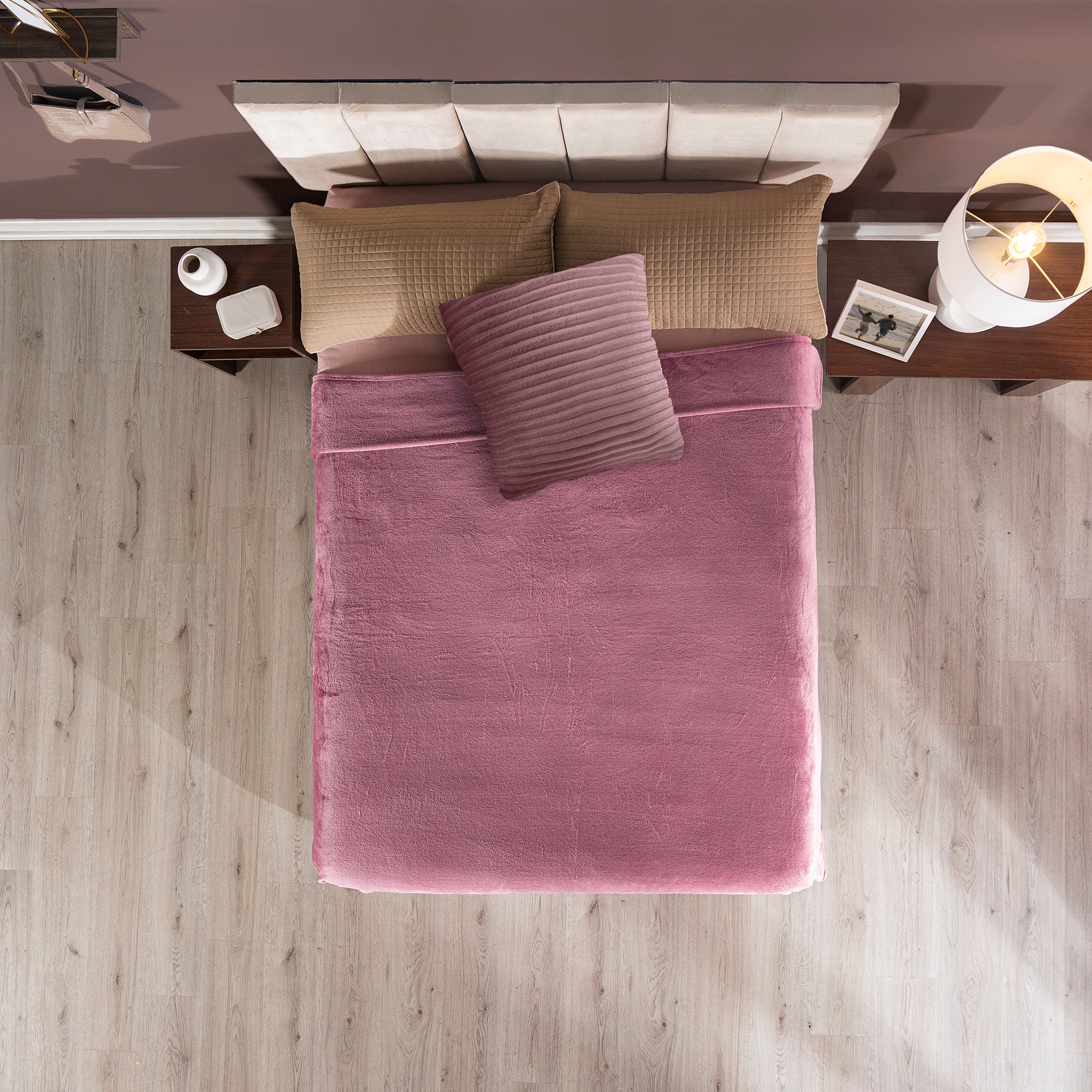 VIANNEY Cobertor Ligero Liso Súper Suave Blush