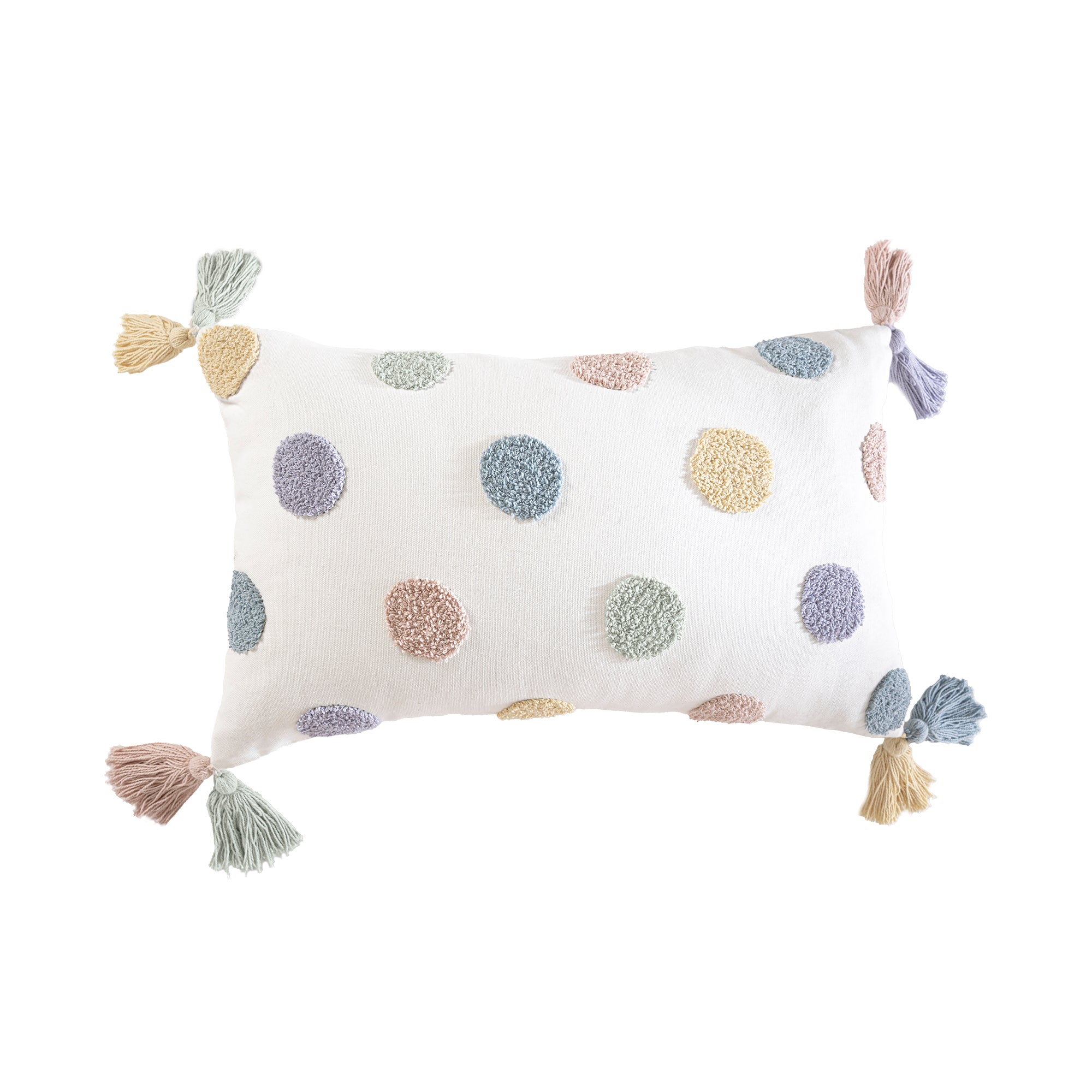 VIANNEY Funda De Cojín Con Bordado Y Pompones Mumbai Dots
