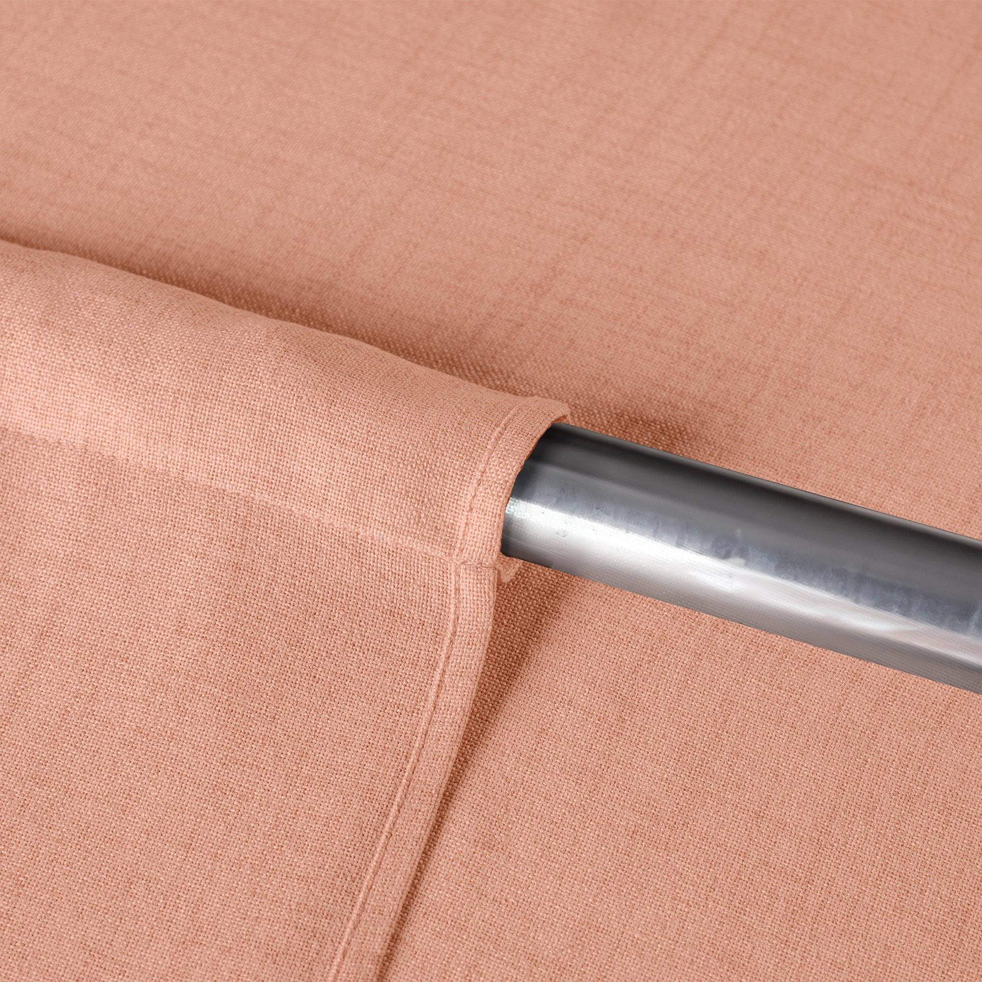 VIANNEY Set De Cortinas De Tela Tipo Lino Y Flecos Creta Rosa