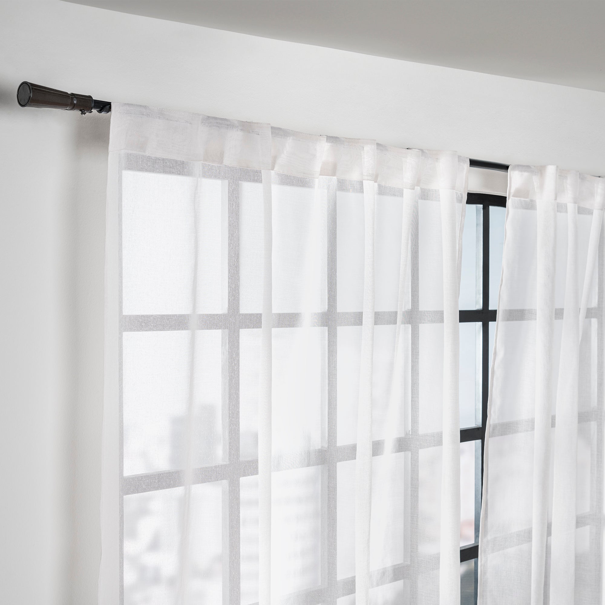 VIANNEY Set De Cortinas De Luz Alta Textura Voile Viena Blanco