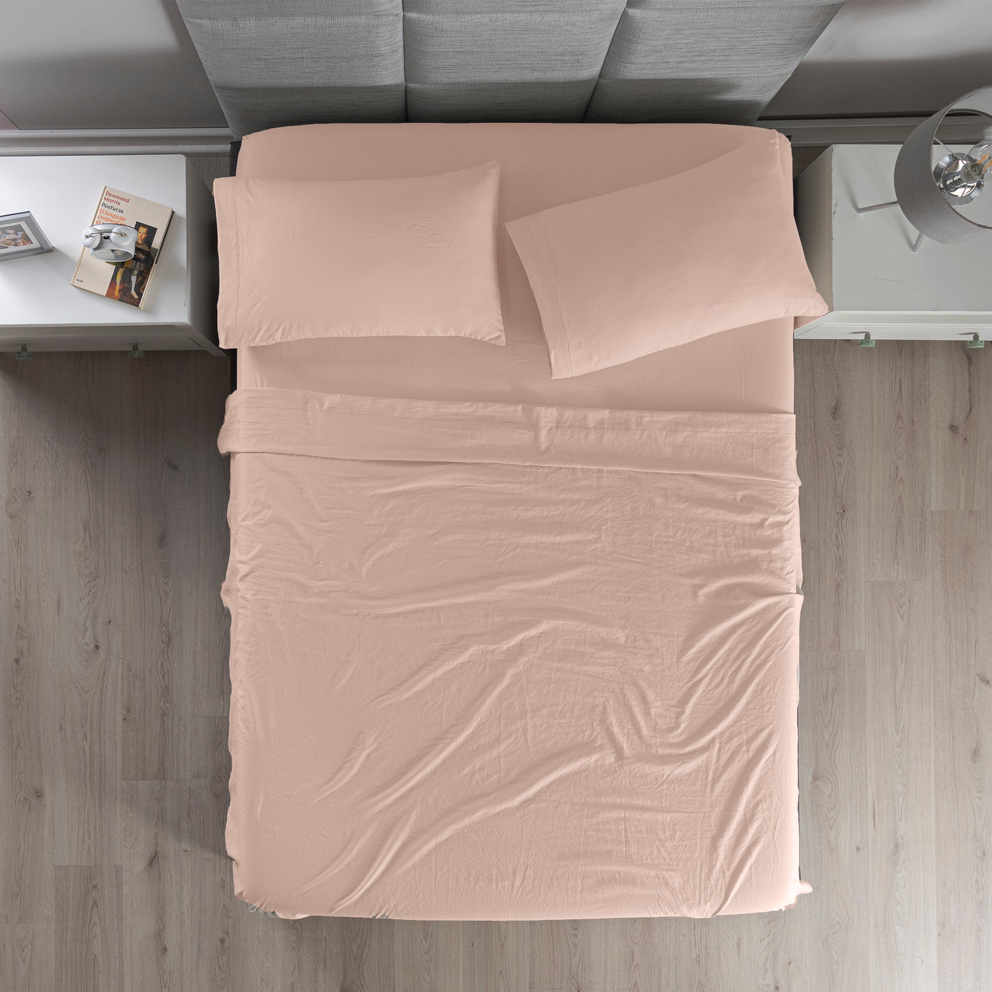 VIANNEY Juego De Sábanas De Máxima Suavidad Con Acabado Tipo Lino Viasoft Washed Sweet Pink